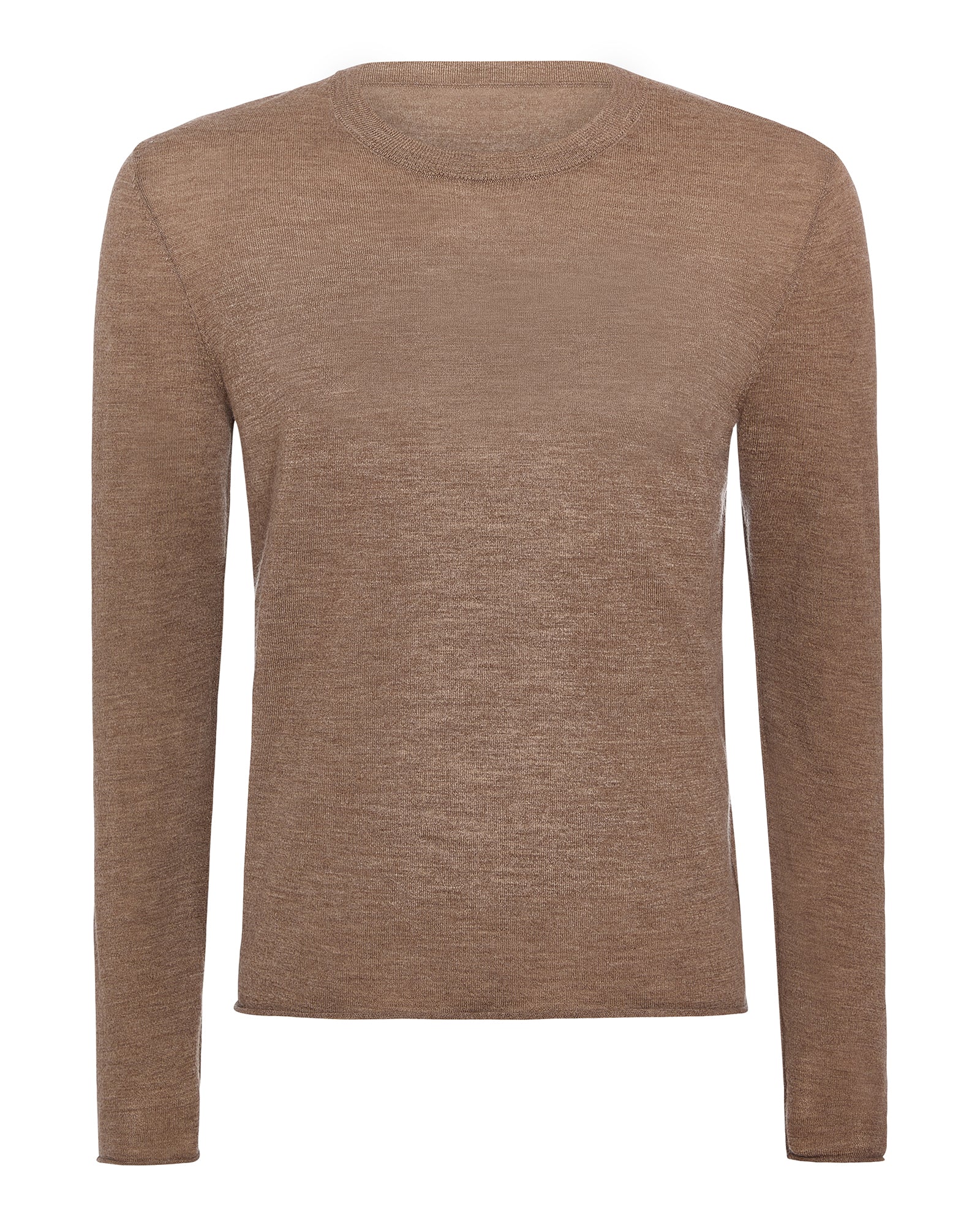 Lightweight Cashmere Crew Neck - Heather Cedar