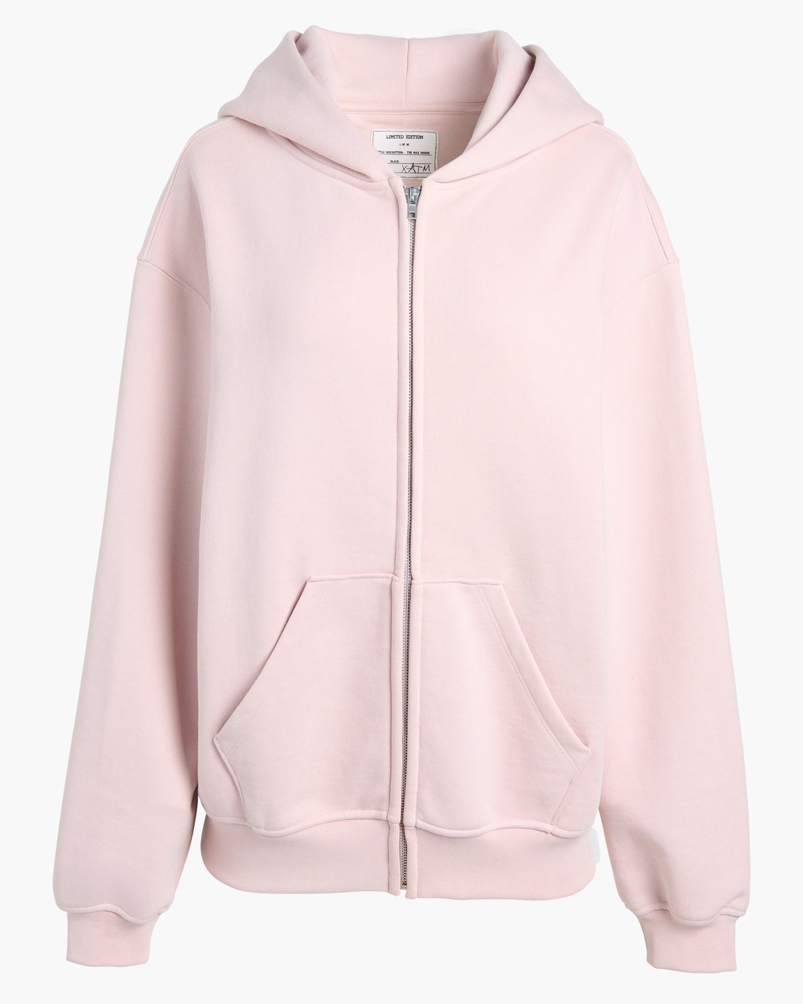 Heavy French Terry Zip-Up Hoodie - Faded Rose