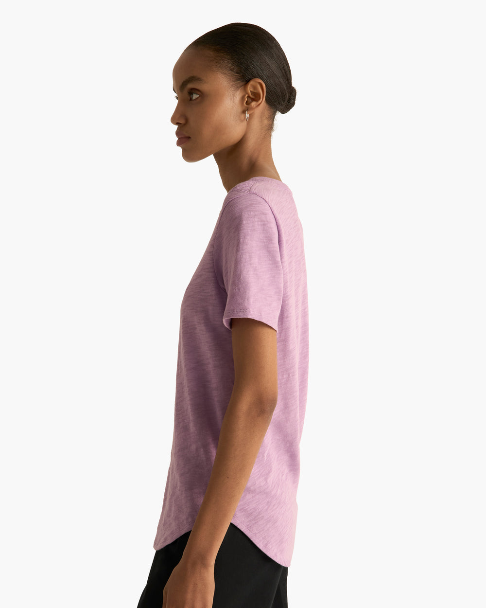 Slub Jersey Classic V-Neck Tee - Thistle