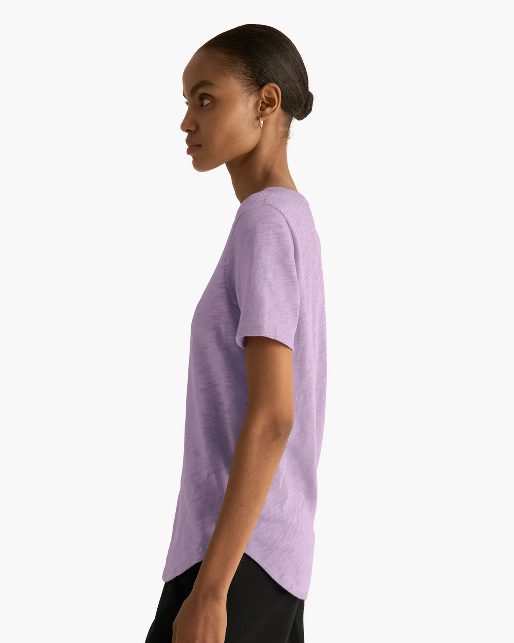 Slub Jersey Classic V-Neck Tee - Thistle