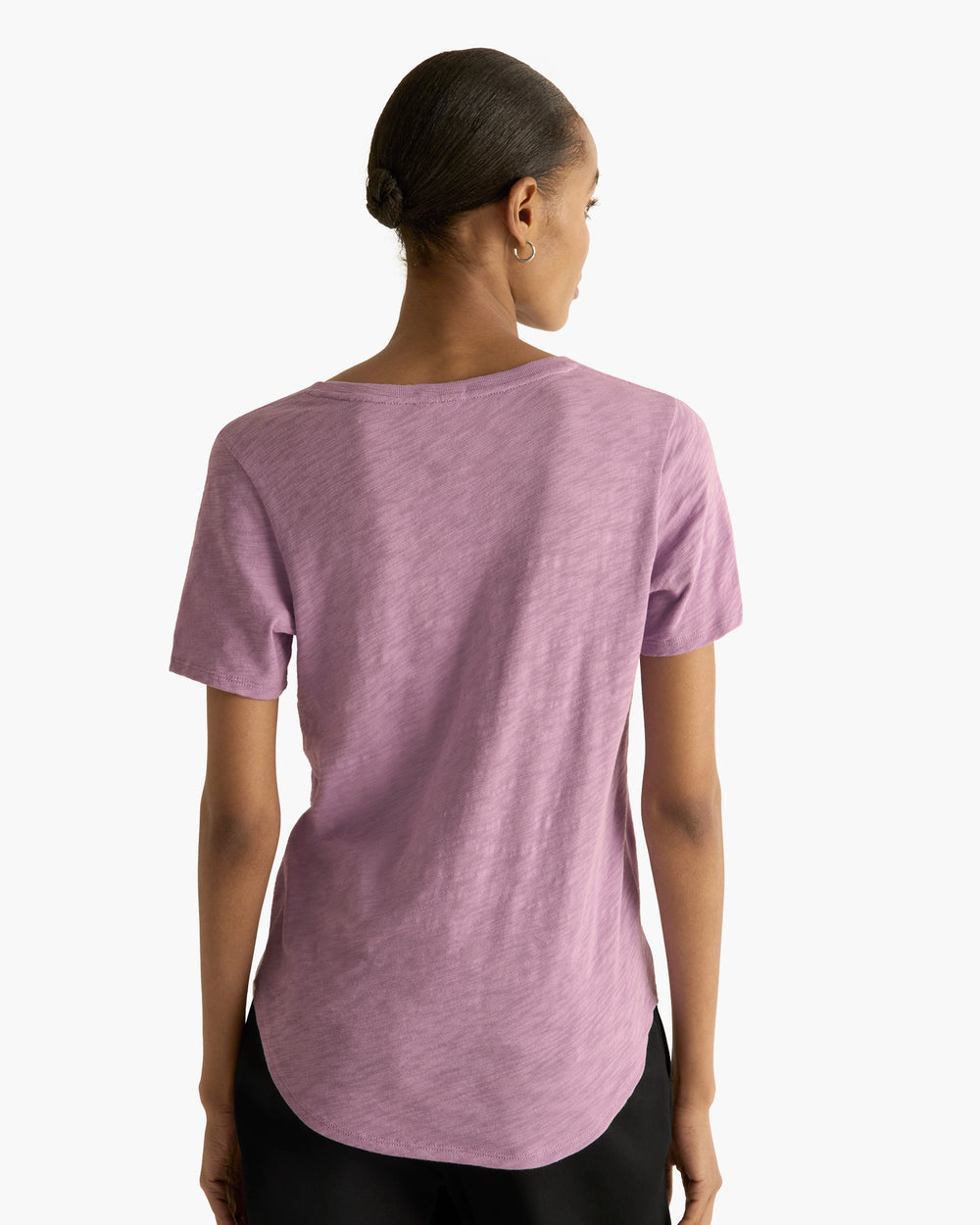 Slub Jersey Classic V-Neck Tee - Thistle