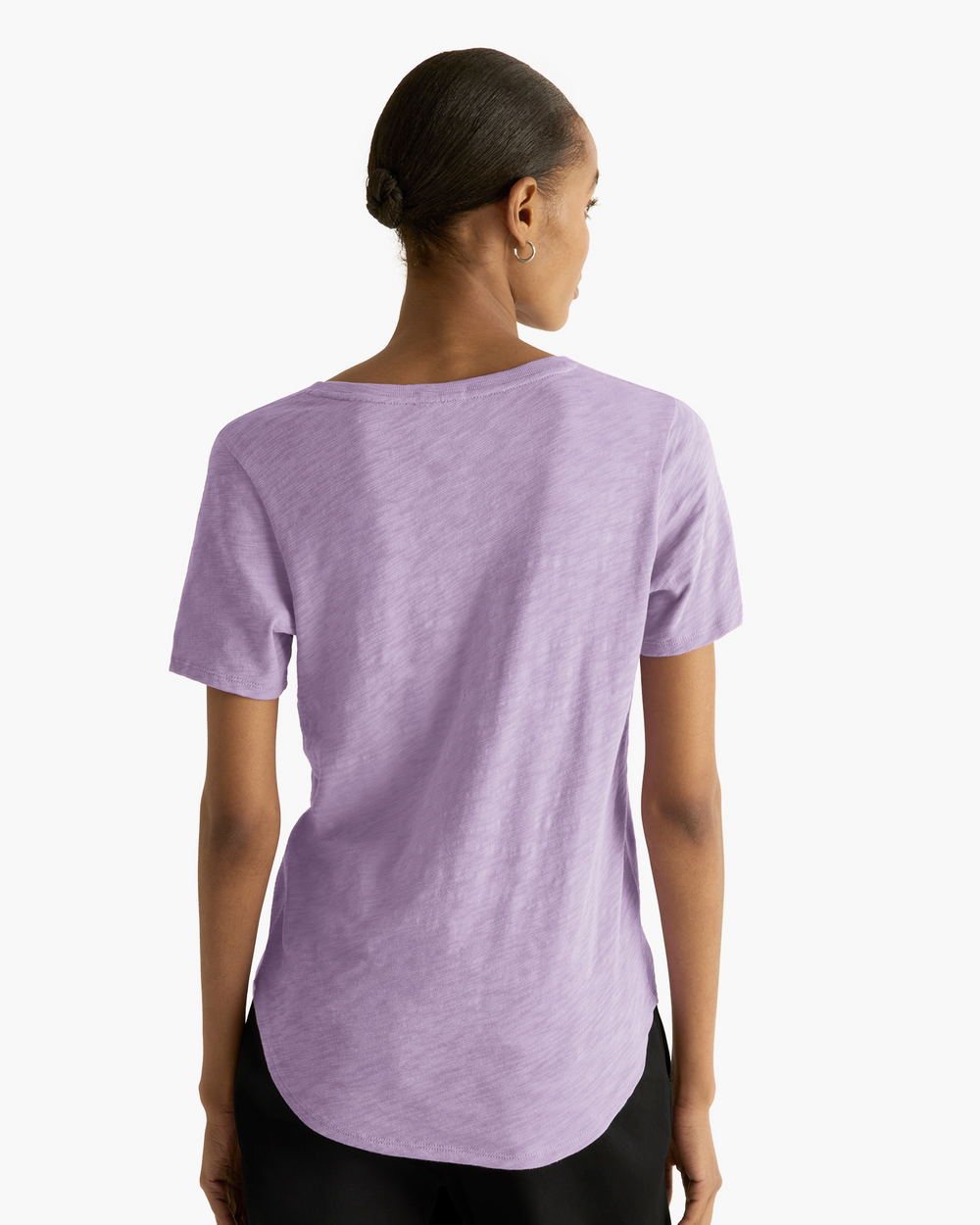 Slub Jersey Classic V-Neck Tee - Thistle
