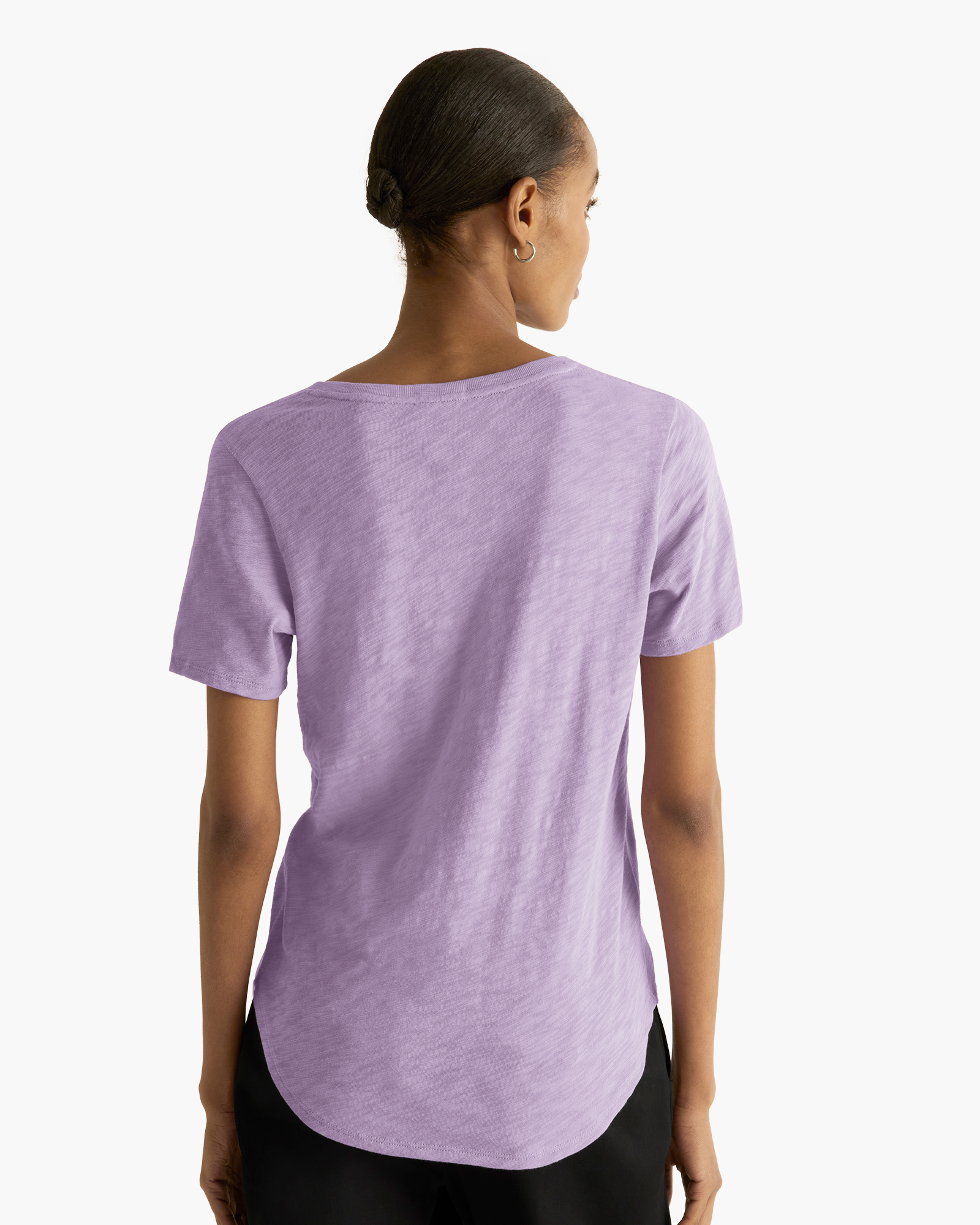 Slub Jersey Classic V-Neck Tee - Thistle