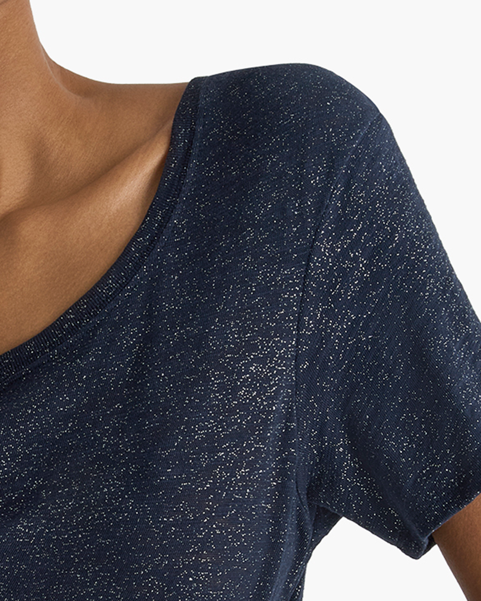 Slub Jersey Classic V-Neck Tee - Obsidian Silver