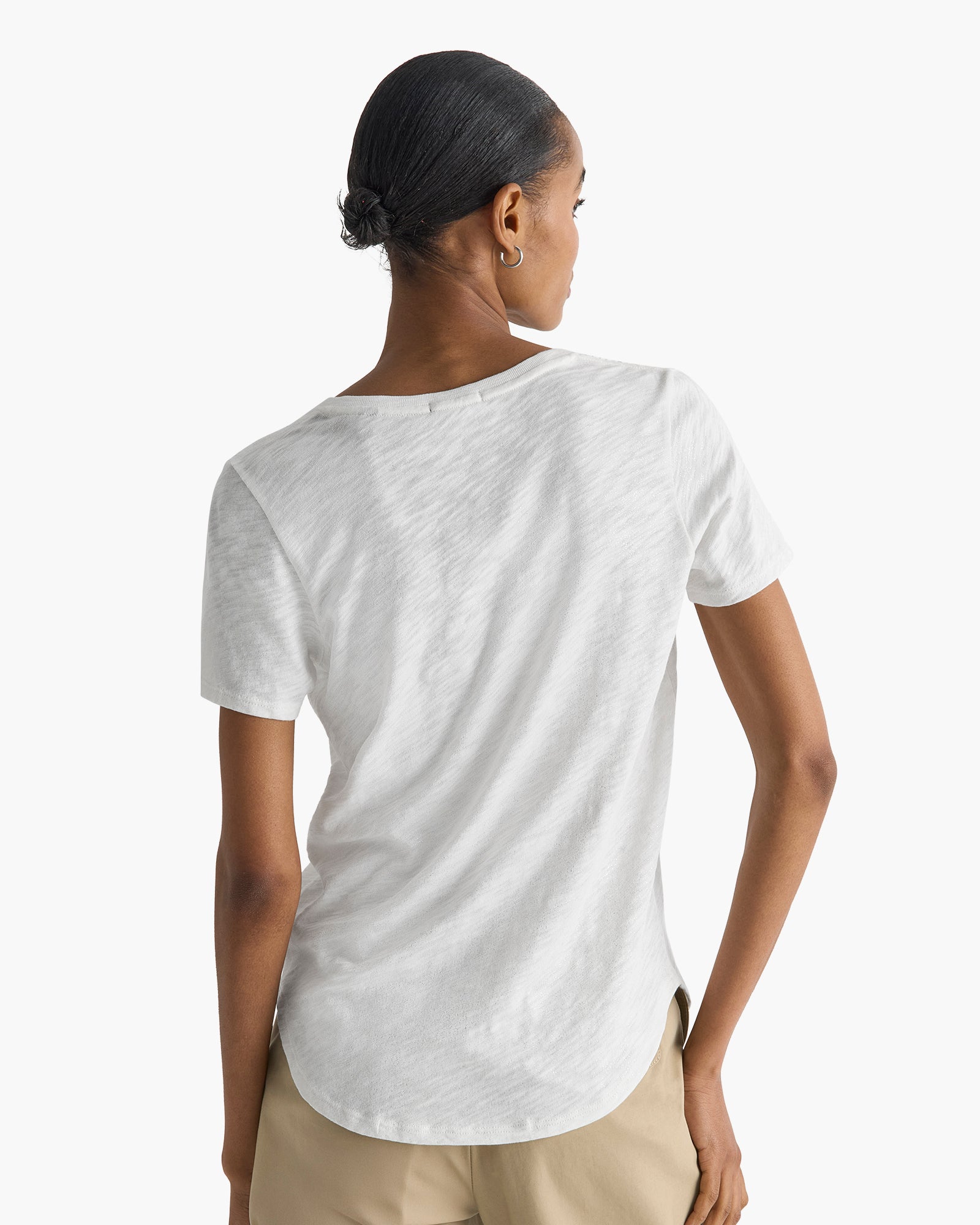 Slub Jersey Classic V-Neck Tee - Seashell Silver