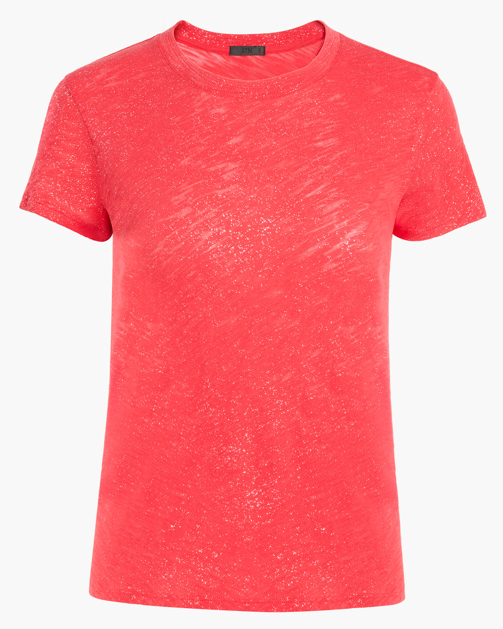 Slub Jersey Schoolboy Crew Neck Tee - Cardinal Red Silver