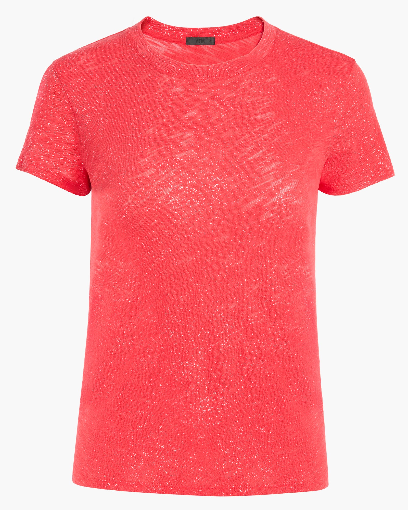 Slub Jersey Schoolboy Crew Neck Tee - Cardinal Red Silver