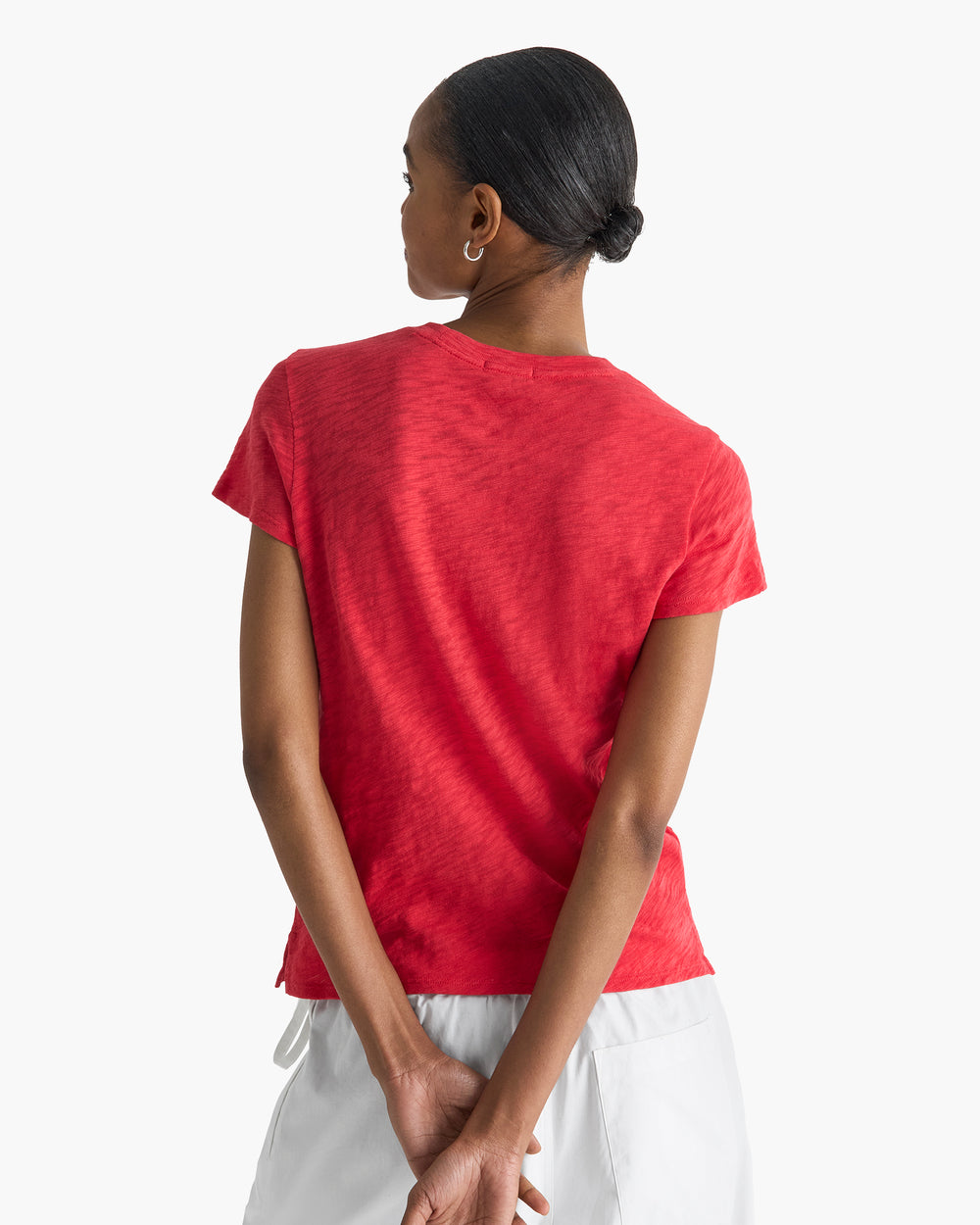 Slub Jersey Schoolboy Crew Neck Tee - Cardinal Red