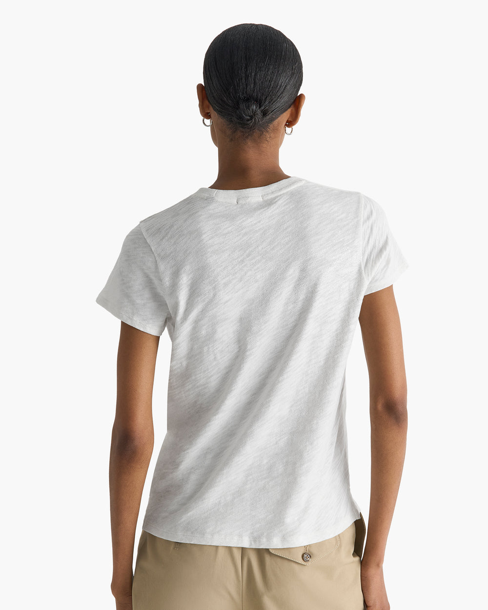 Slub Jersey Schoolboy Crew Neck Tee - Seashell Silver