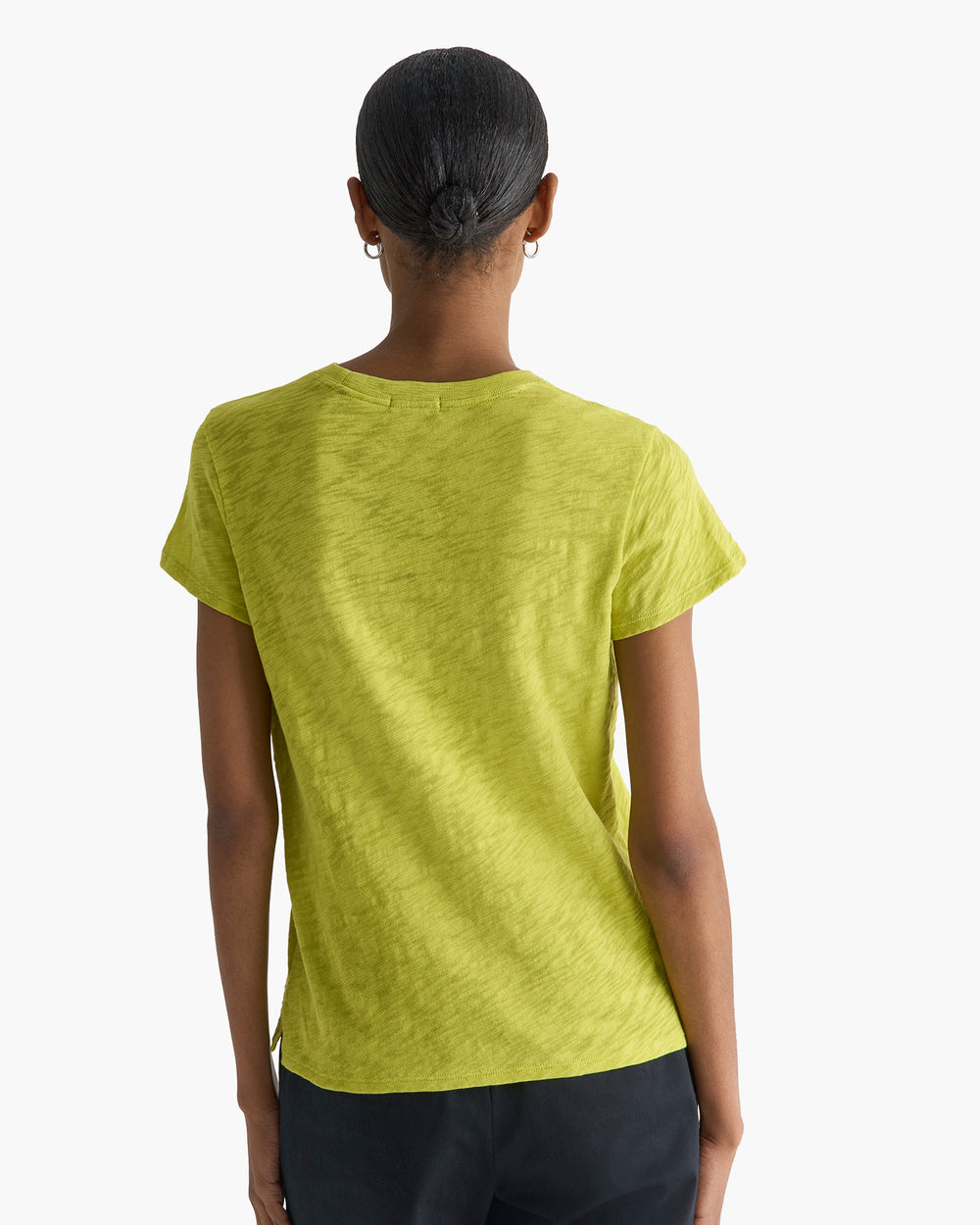 Slub Jersey Schoolboy Crew Neck Tee - Citrus Leaf