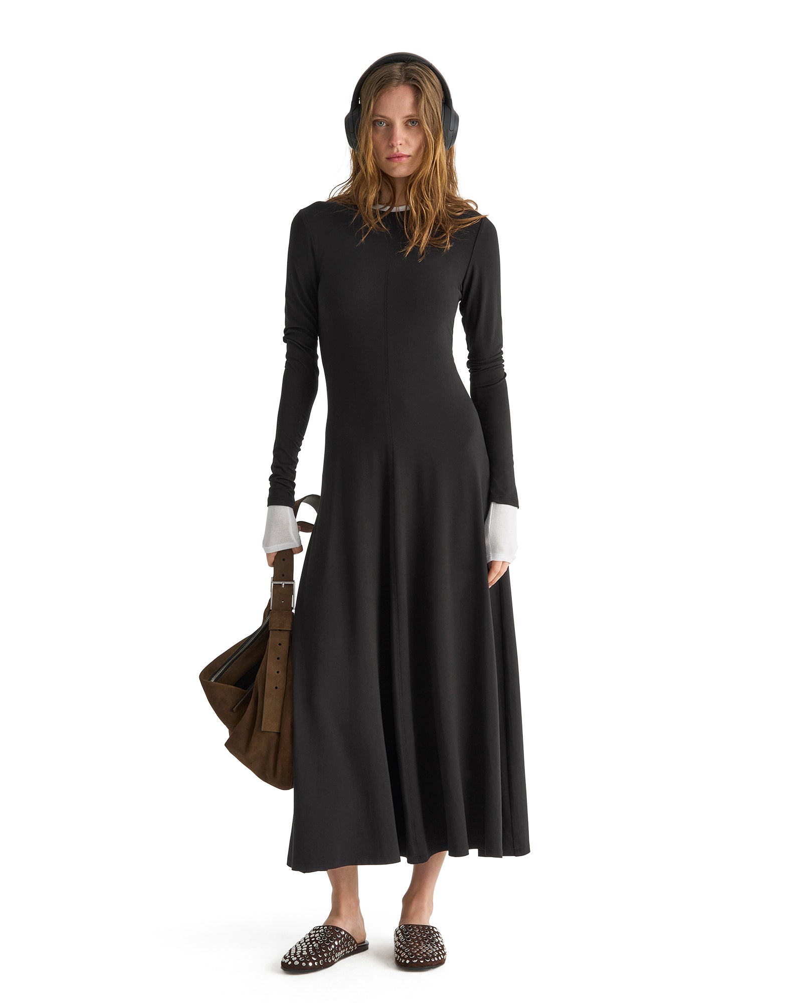 Long Sleeve Maxi Dress - Black – ATM Anthony Thomas Melillo