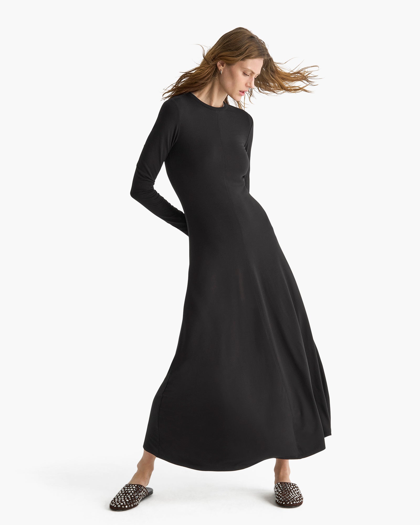 Long Sleeve Maxi Dress - Black