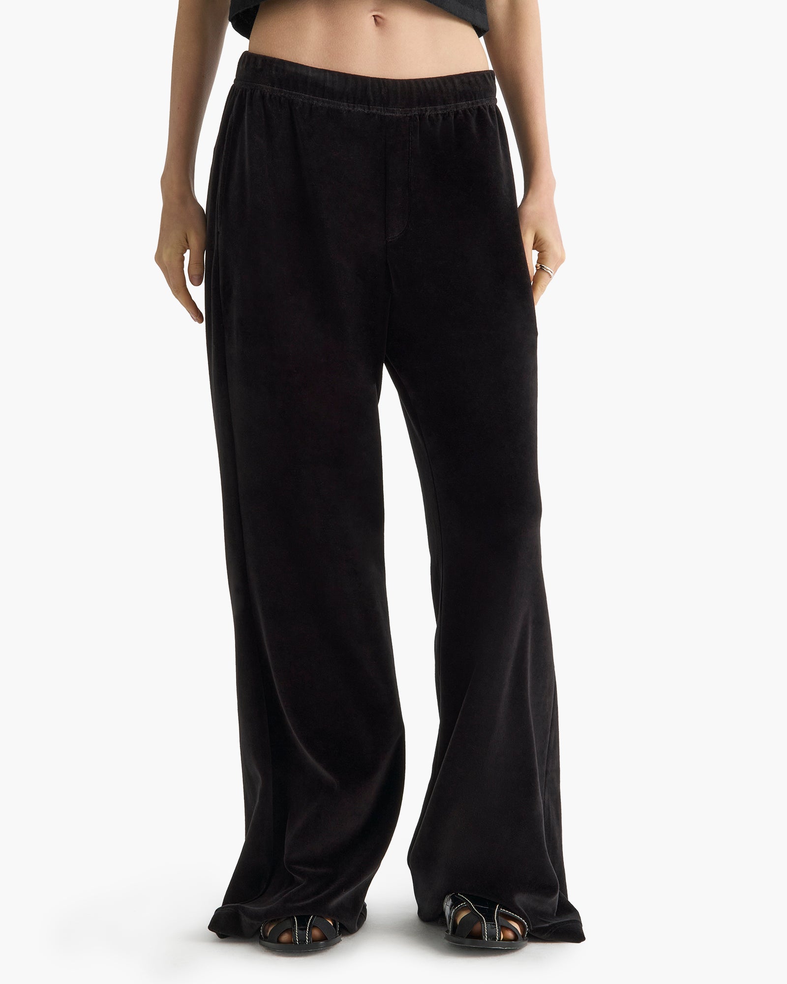 Velour Flare Pant - Black