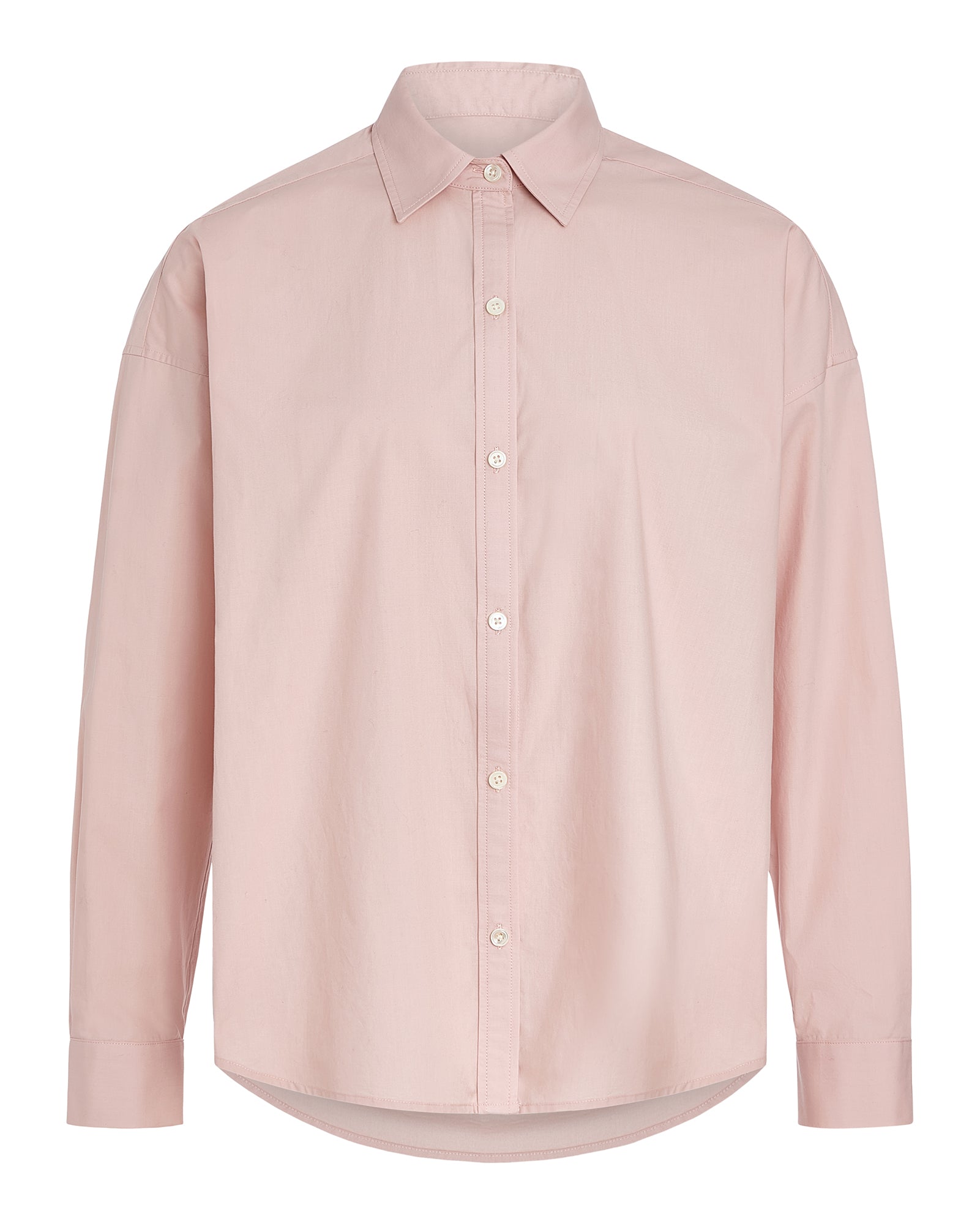 Cotton Poplin Boyfriend Shirt - Faded Rose