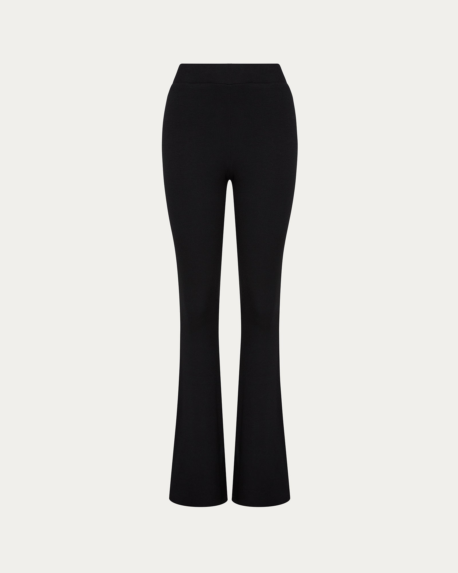 Modal Rib Flare Pant - Black
