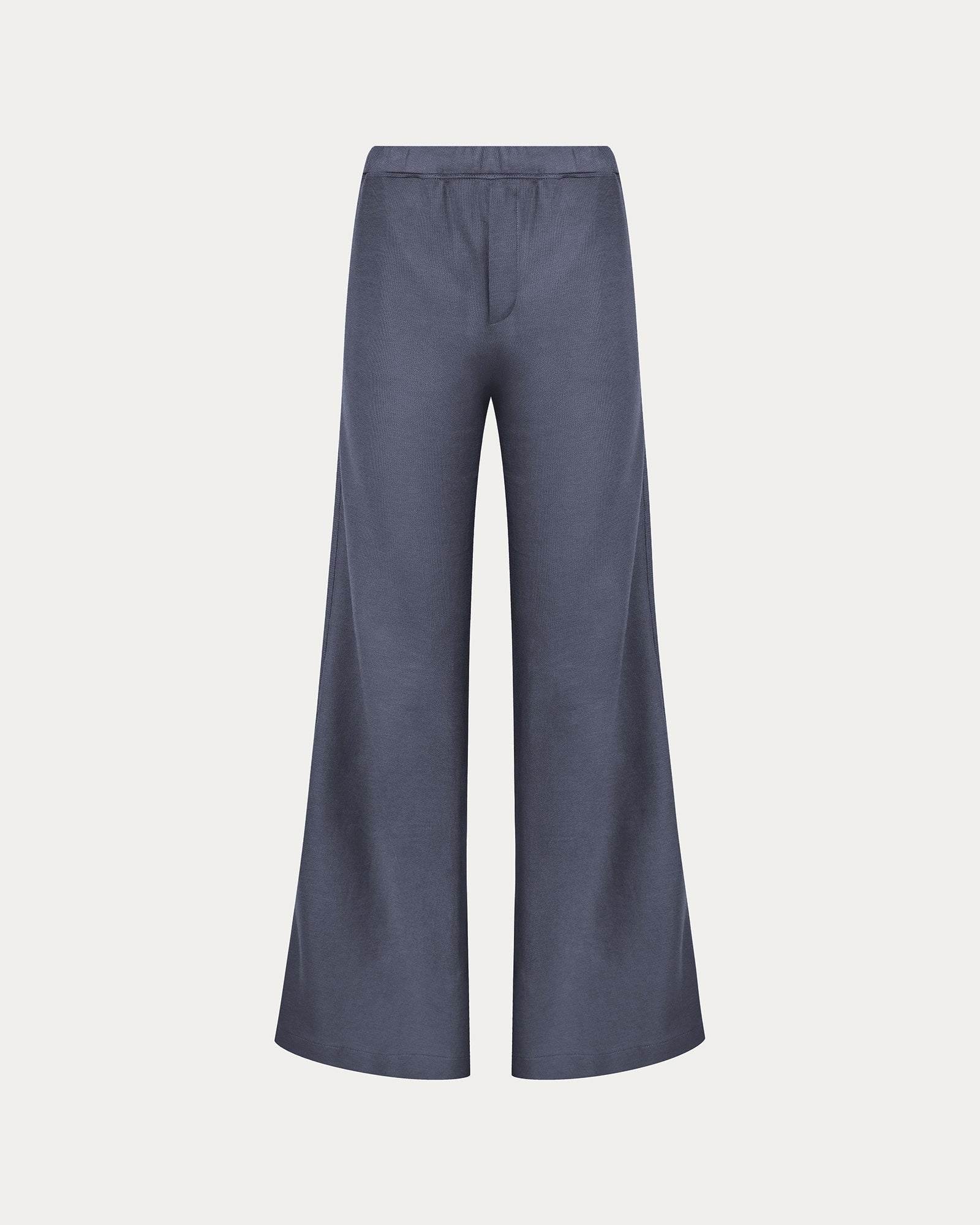 Pima Cotton Pique Wide Leg Sweatpants - Dusk Blue