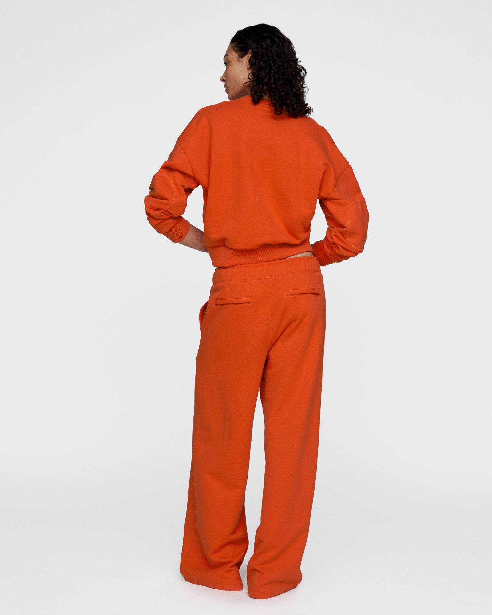 French Terry Open Bottom Sweatpants - Tomato