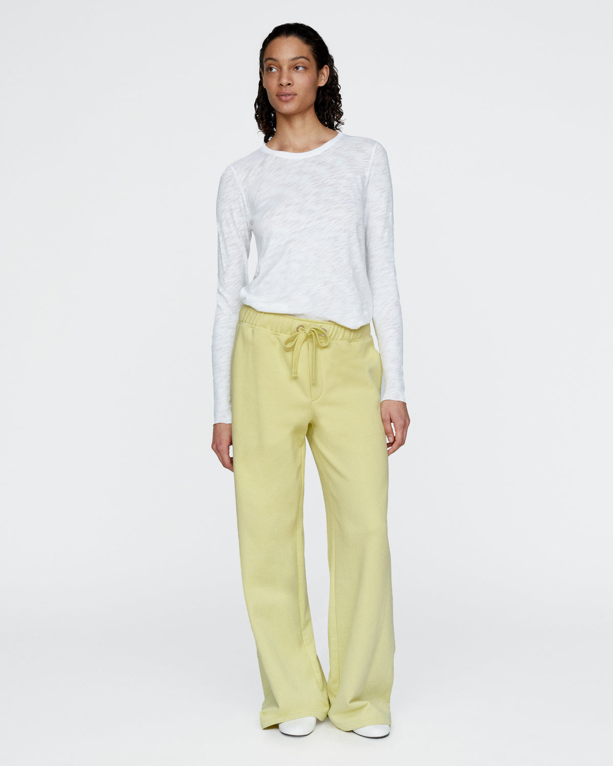 French Terry Open Bottom Sweatpants - Mellow Yellow