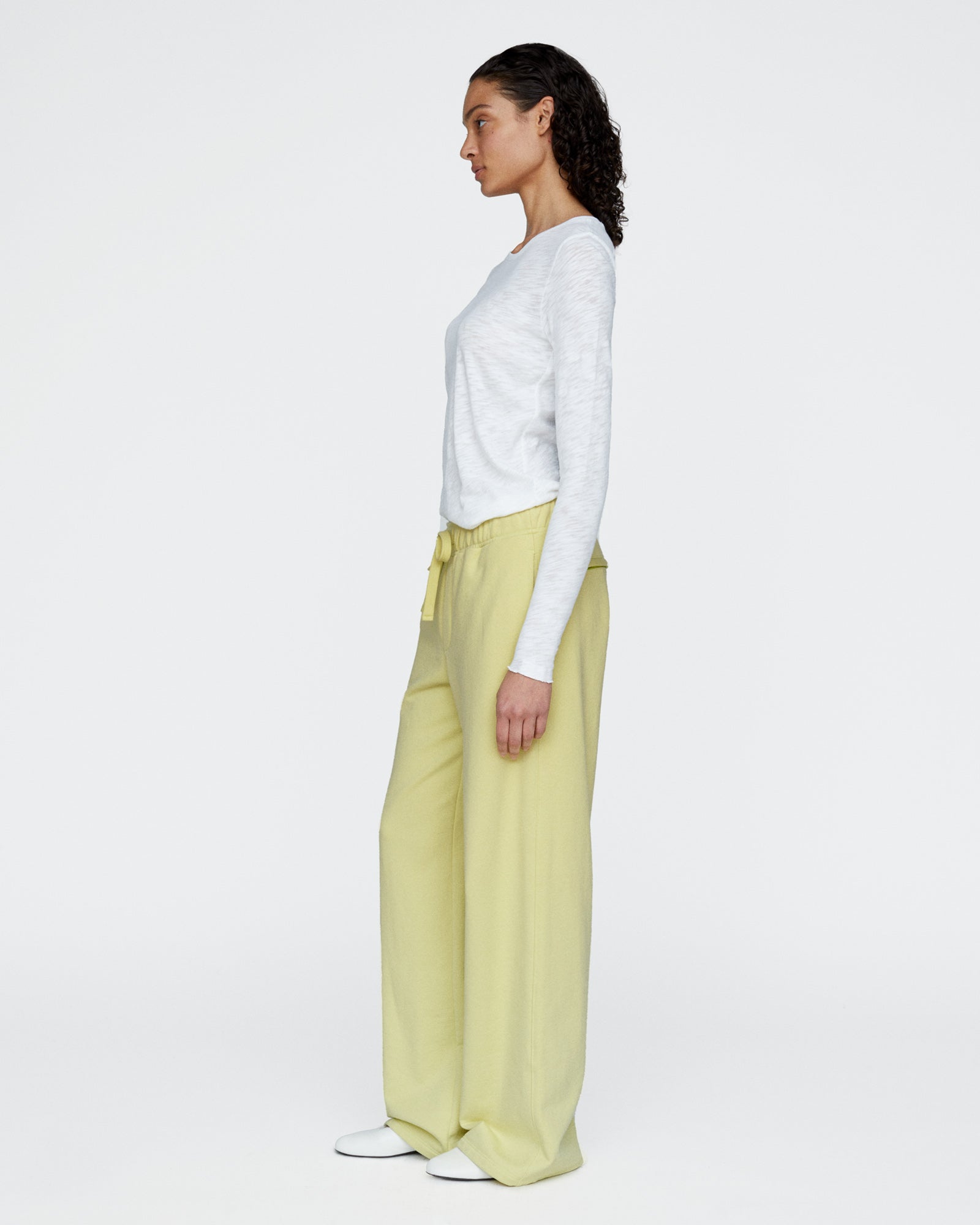 French Terry Open Bottom Sweatpants - Mellow Yellow