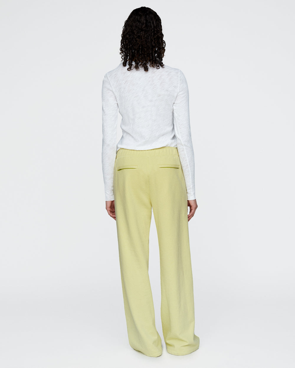 French Terry Open Bottom Sweatpants - Mellow Yellow