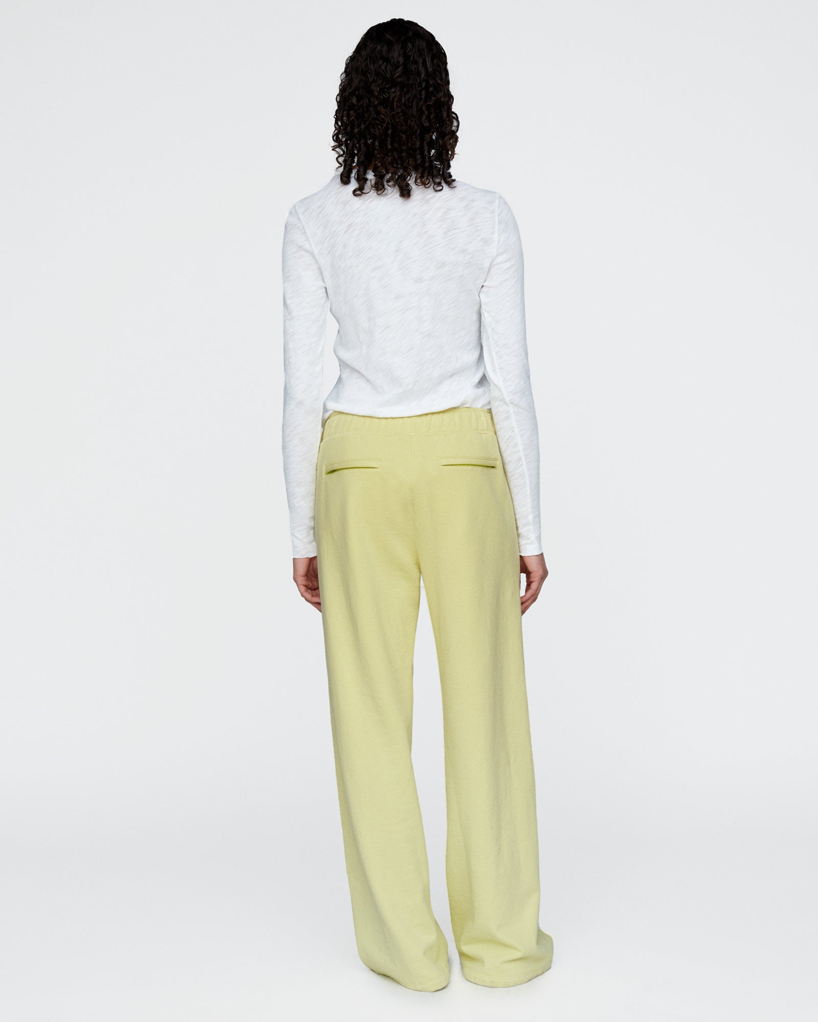 French Terry Open Bottom Sweatpants - Mellow Yellow