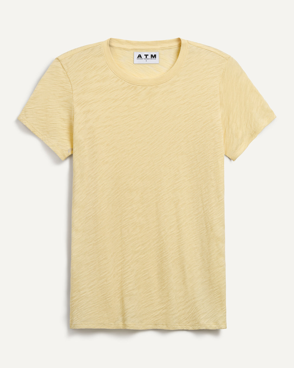 Slub Jersey Schoolboy Crew Neck Tee - Butter Yellow