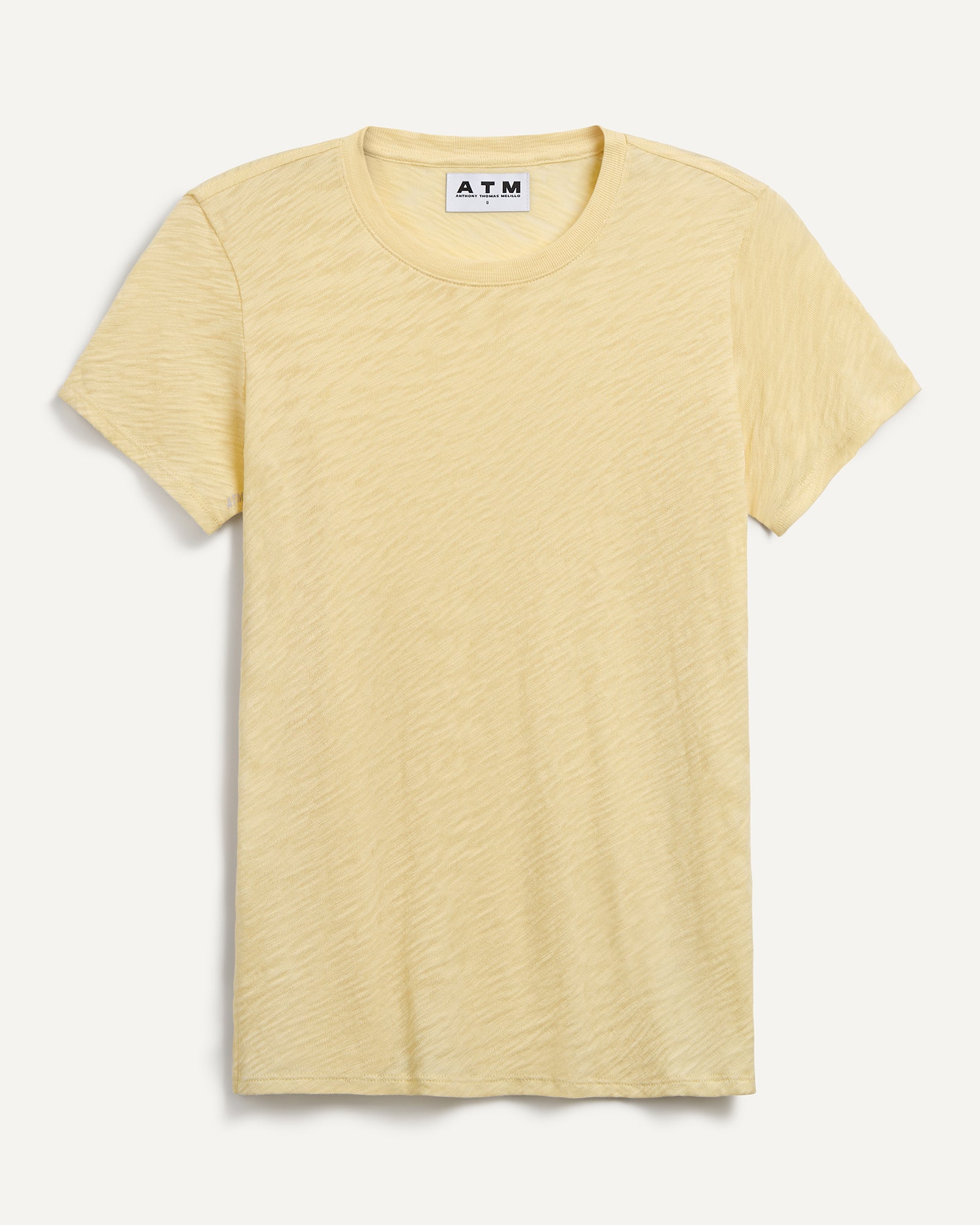 Slub Jersey Schoolboy Crew Neck Tee - Butter Yellow