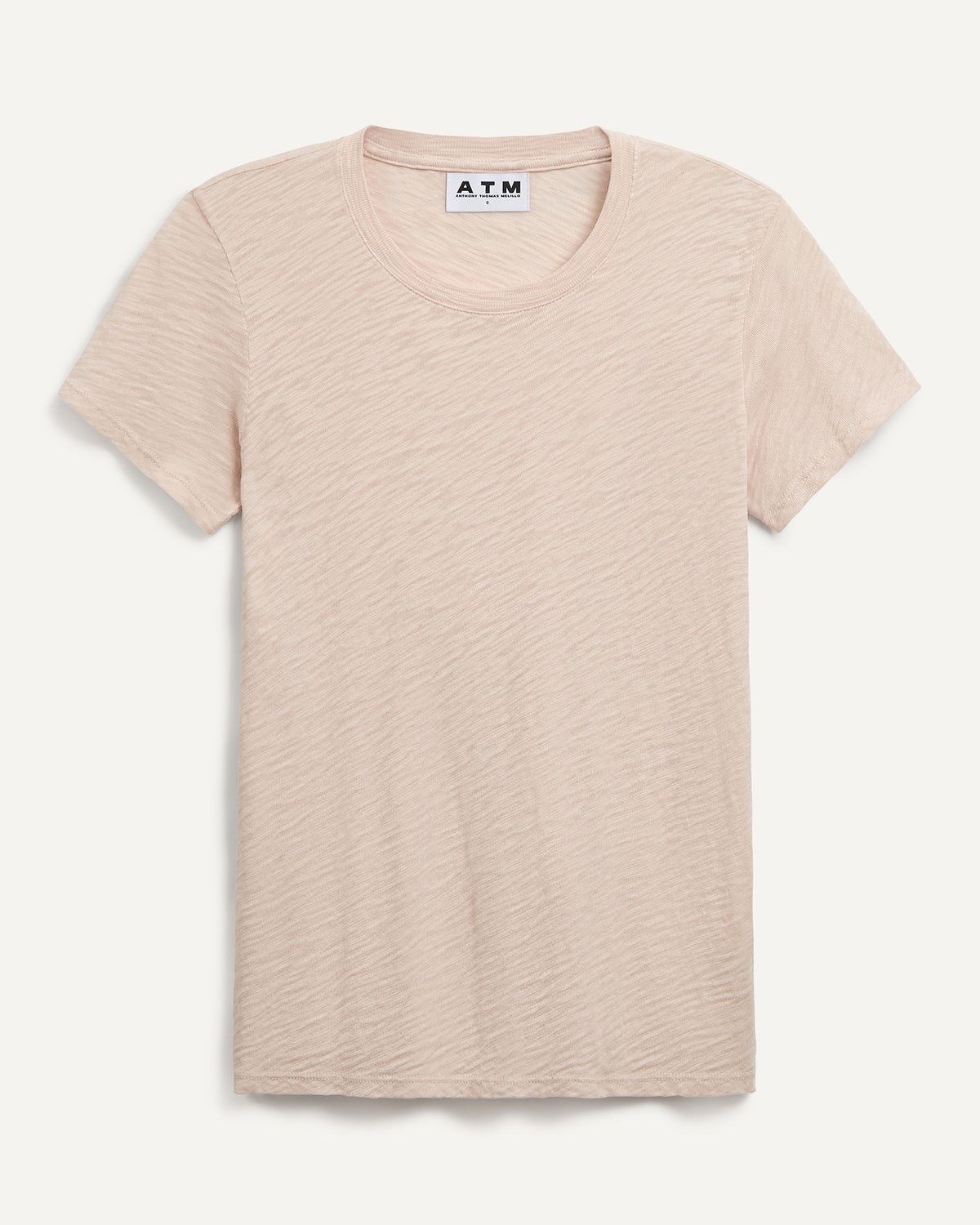 Slub Jersey Schoolboy Crew Neck Tee - Blush