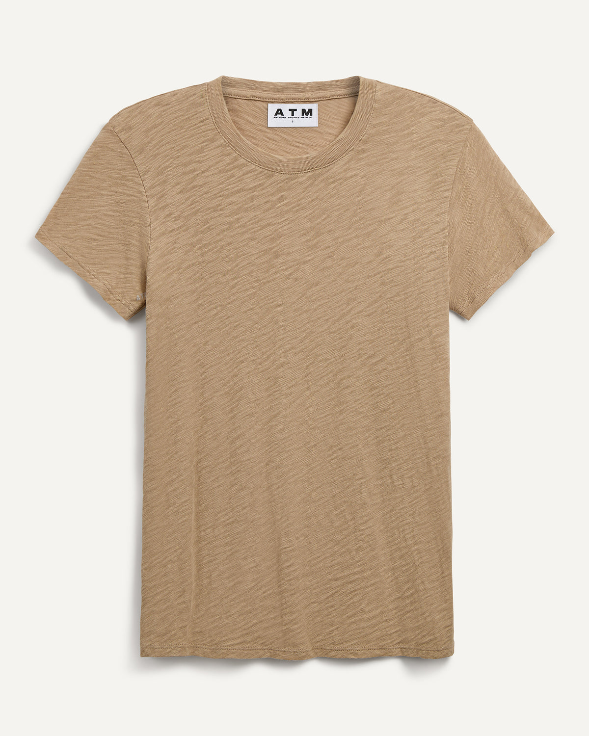 Slub Jersey Schoolboy Crew Neck Tee - Dune