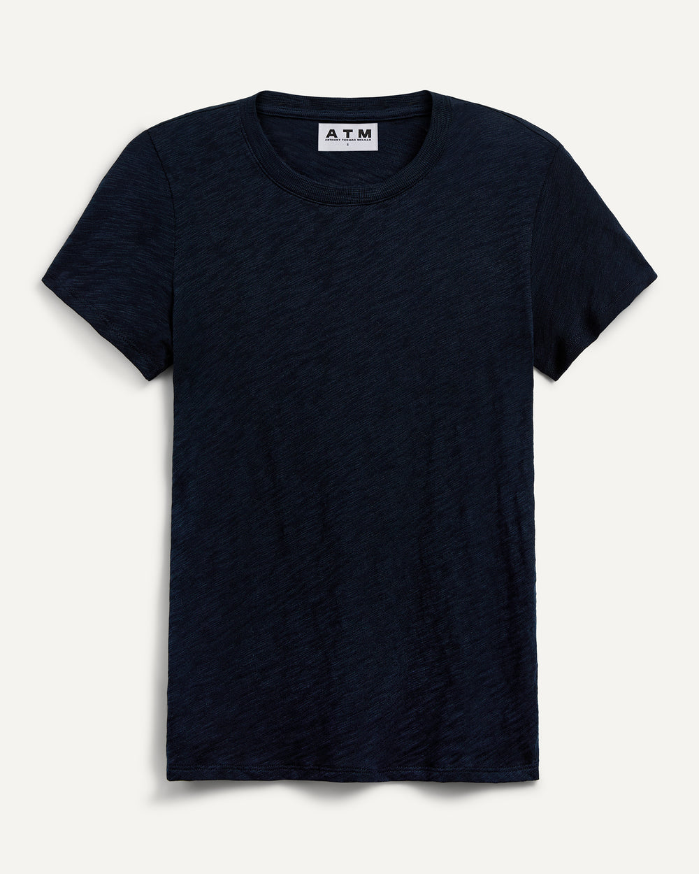 Slub Jersey Schoolboy Crew Neck Tee - Midnight