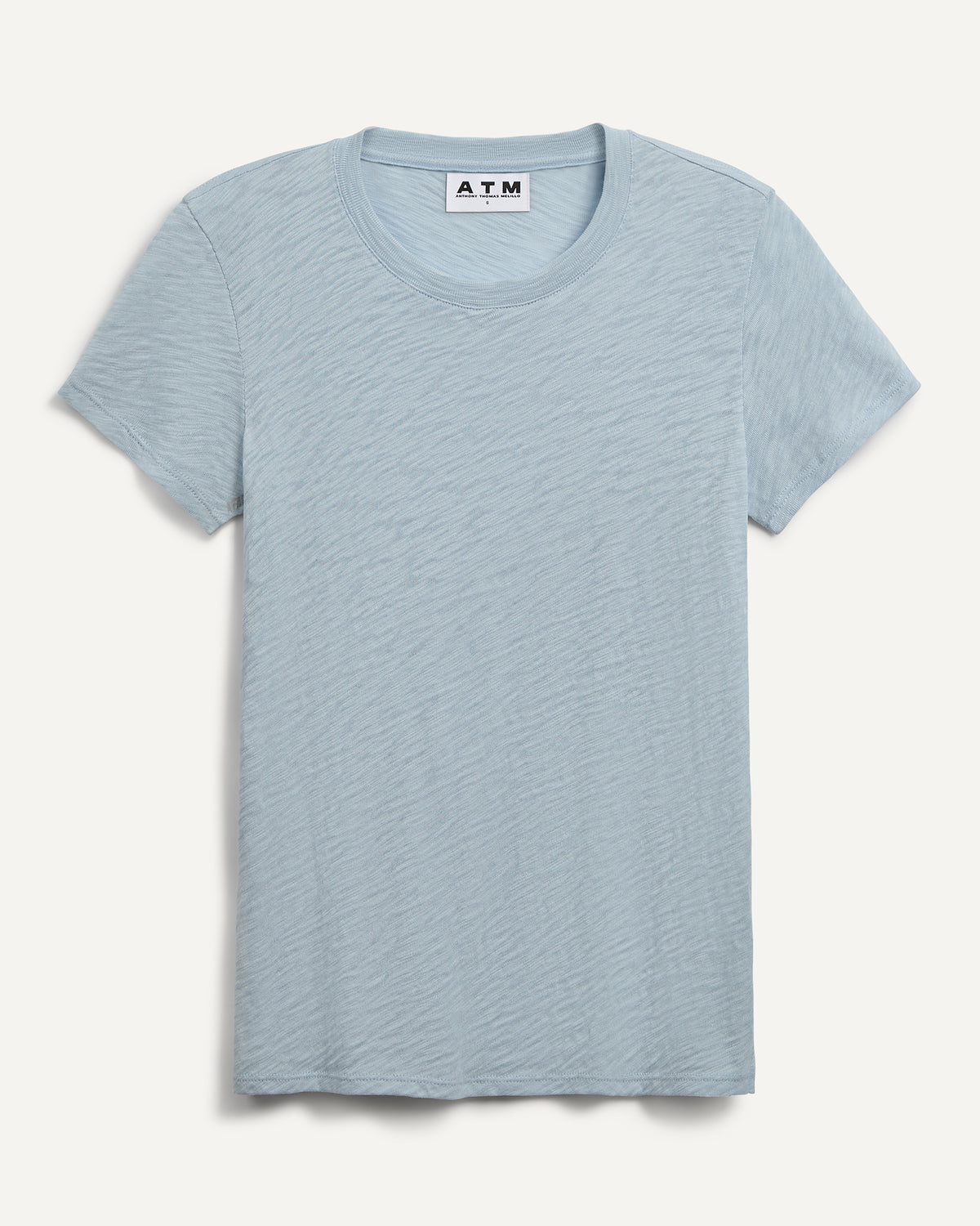 Slub Jersey Schoolboy Crew Neck Tee - Pale Blue