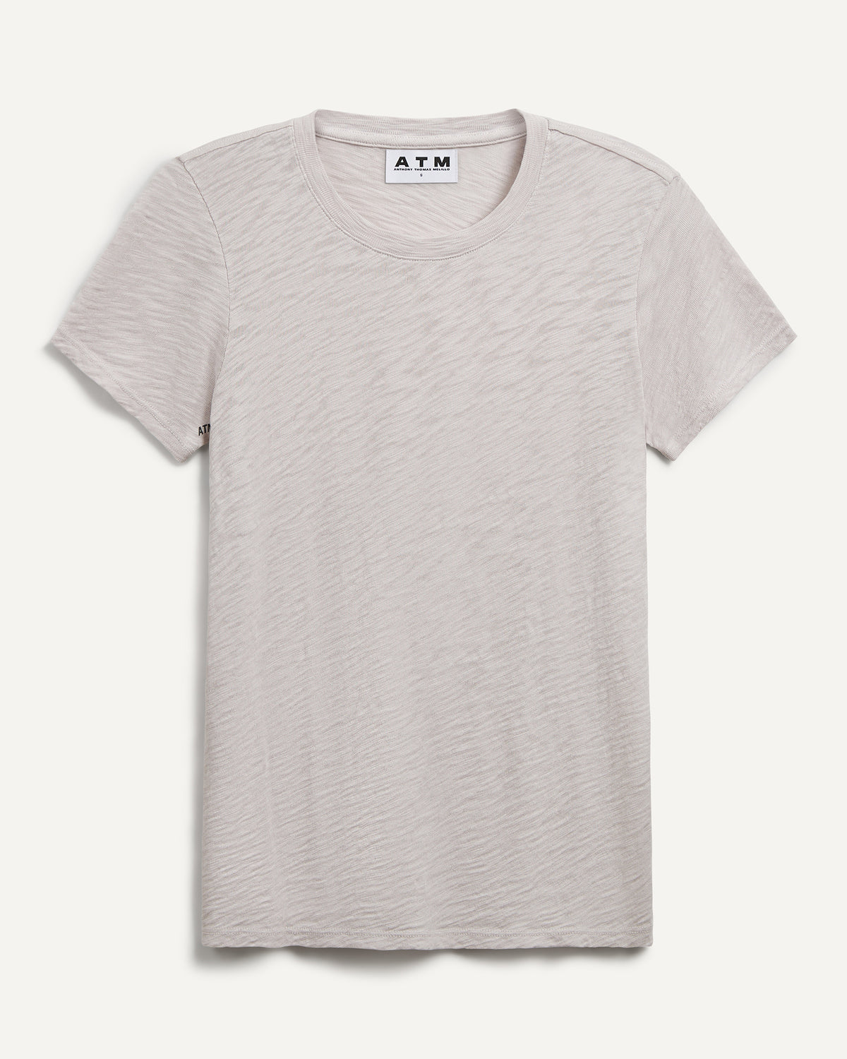 Slub Jersey Schoolboy Crew Neck Tee - Stone