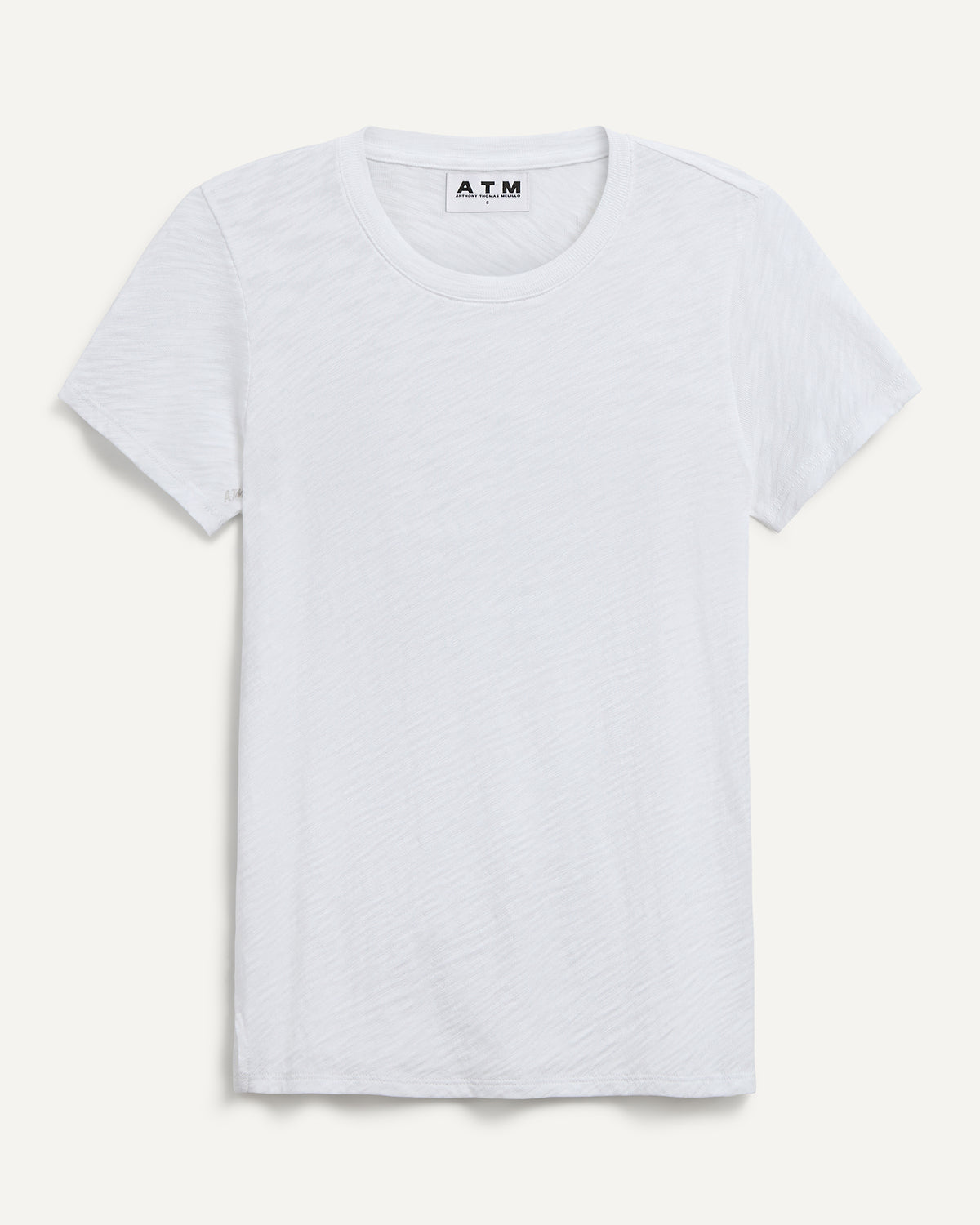 Slub Jersey Schoolboy Crew Neck Tee - White