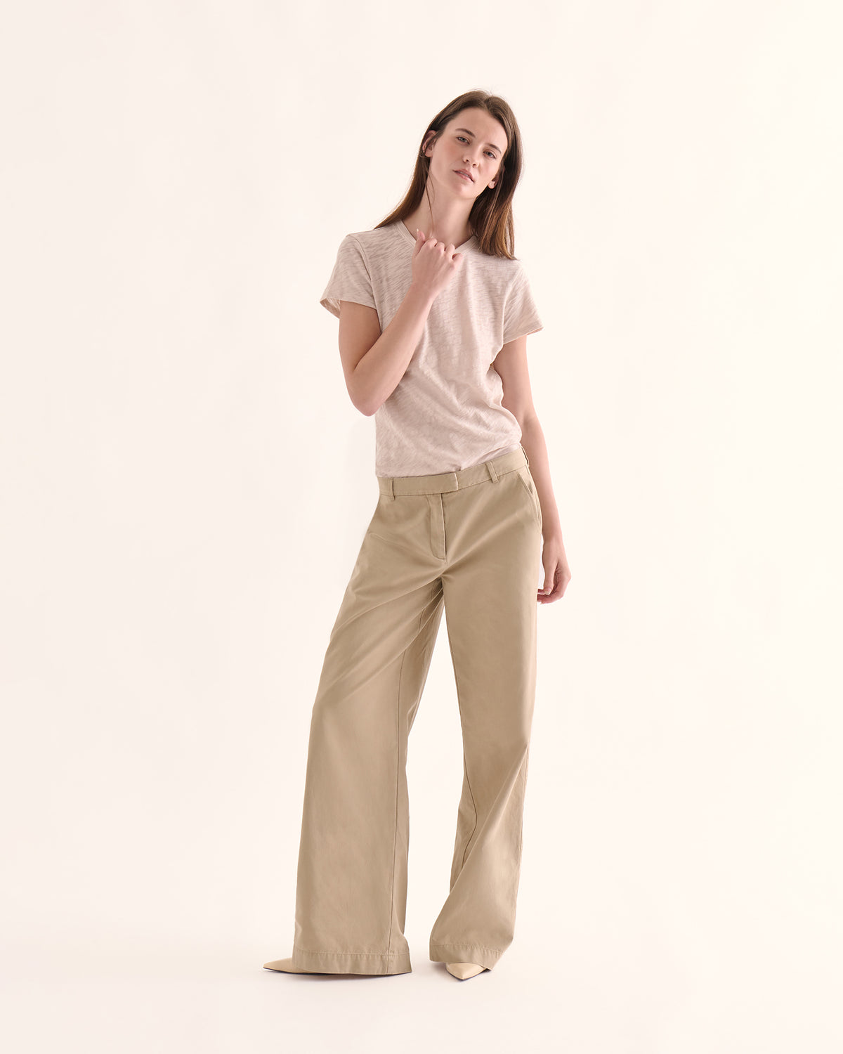 Slub Jersey Schoolboy Crew Neck Tee - Blush