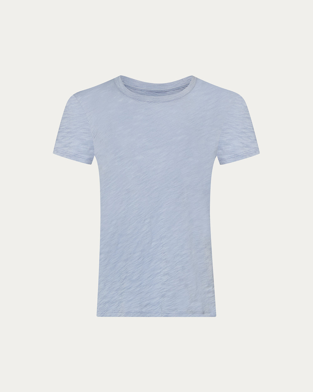Slub Jersey Schoolboy Crew Neck Tee - Cool Water