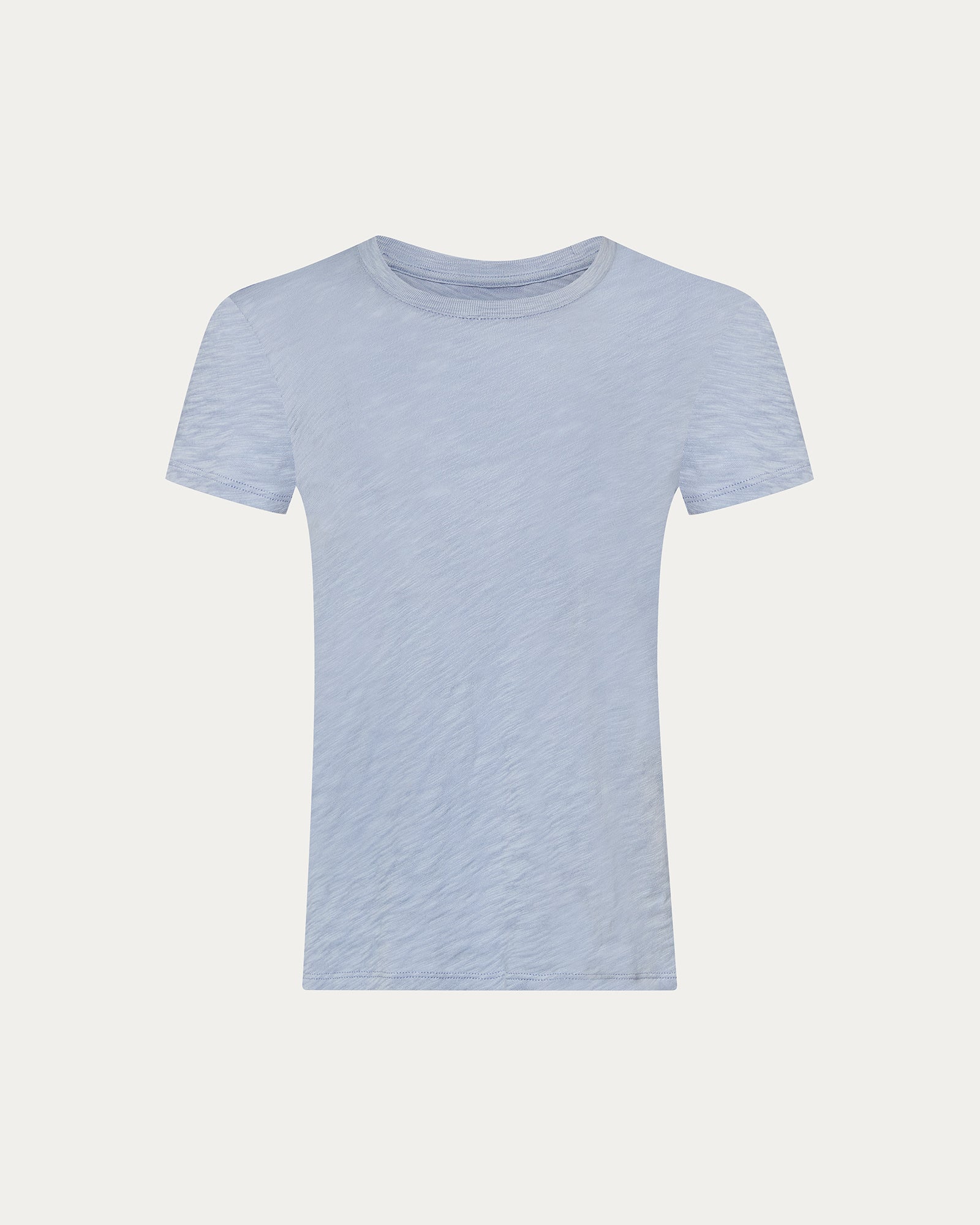 Slub Jersey Schoolboy Crew Neck Tee - Cool Water