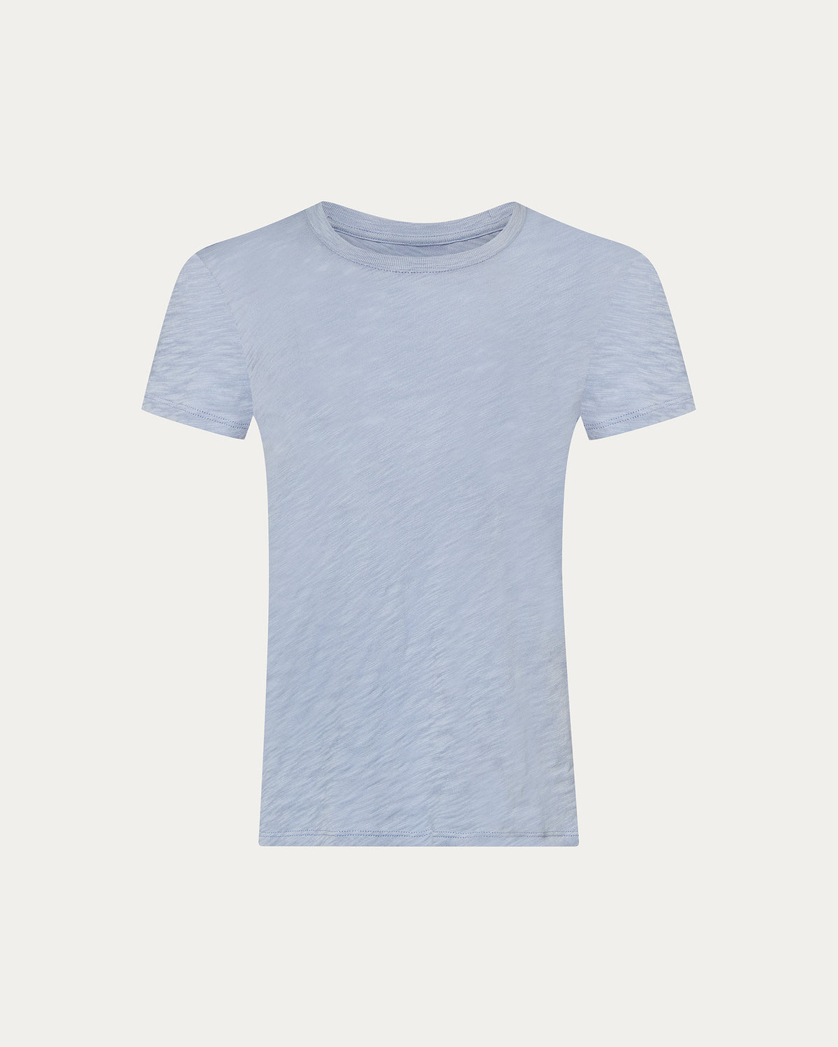 Slub Jersey Schoolboy Crew Neck Tee - Cool Water