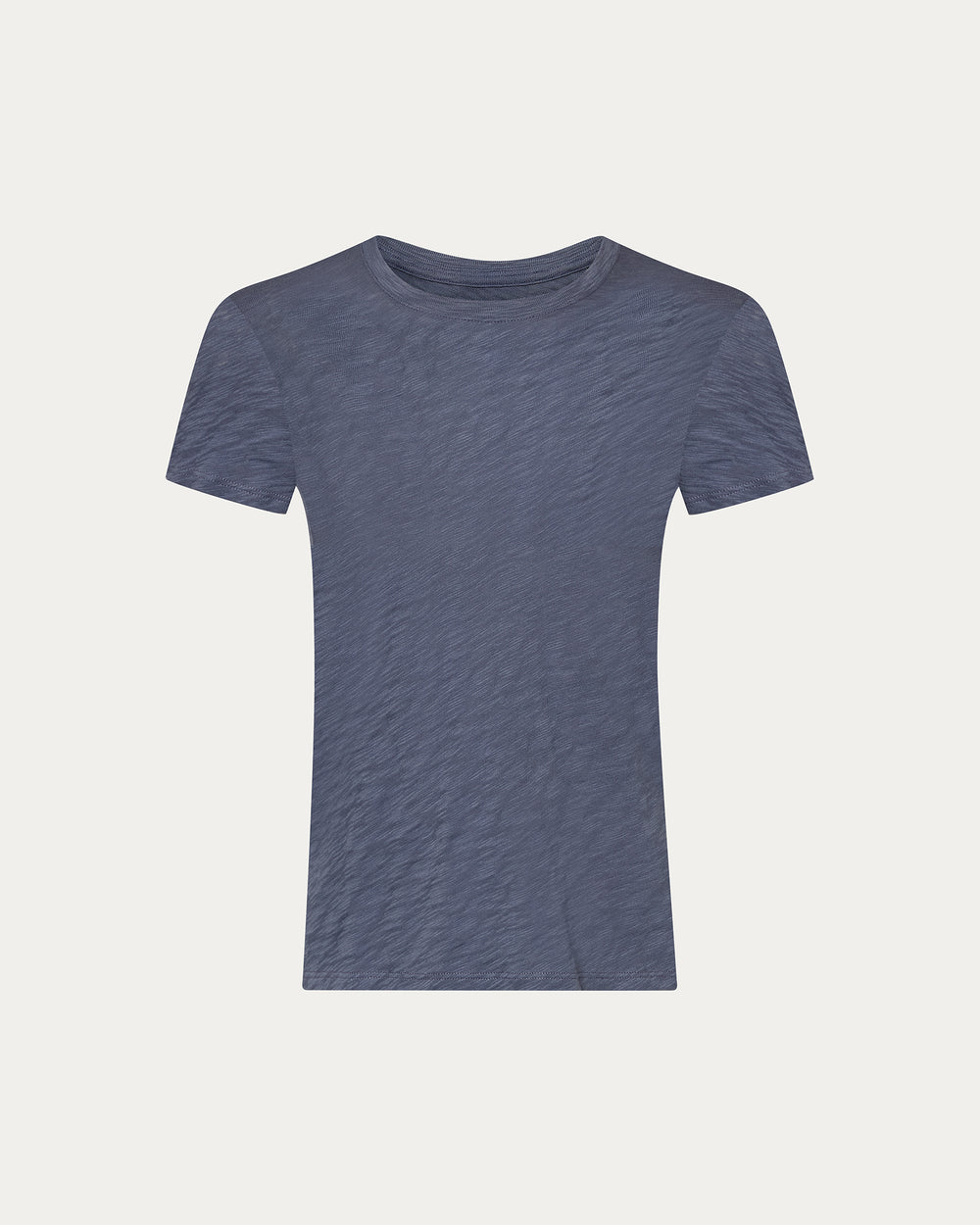 Slub Jersey Schoolboy Crew Neck Tee - Dusk Blue