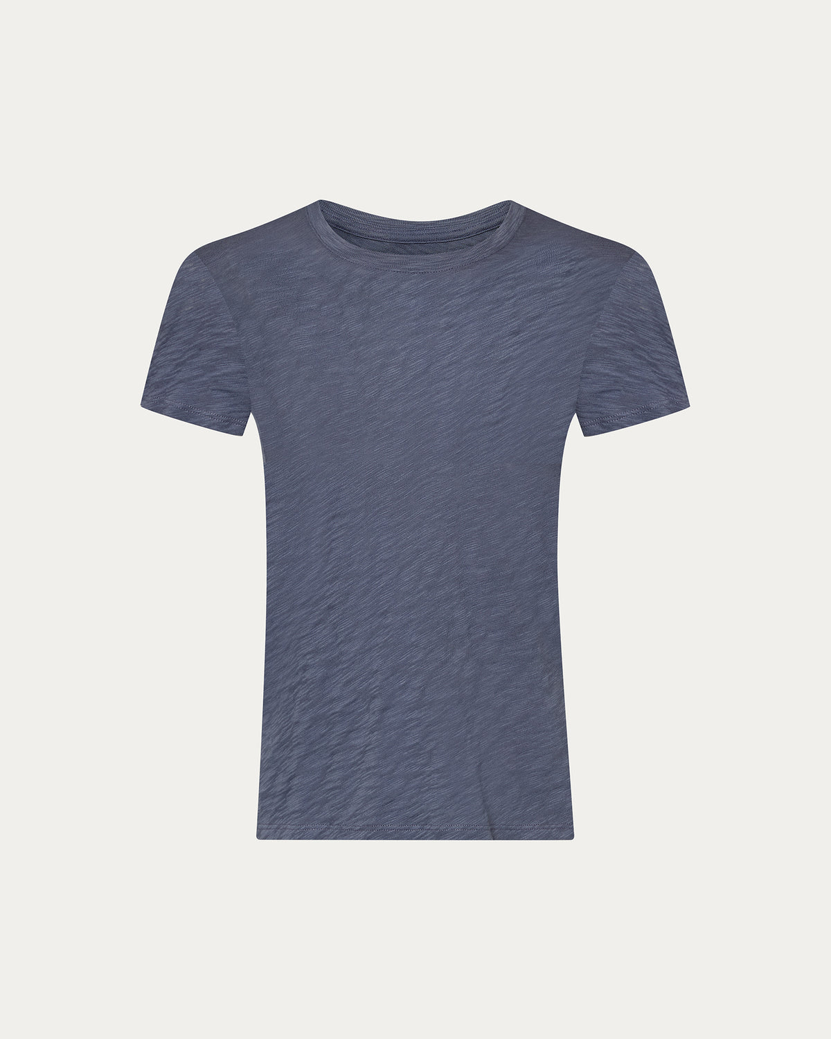 Slub Jersey Schoolboy Crew Neck Tee - Dusk Blue