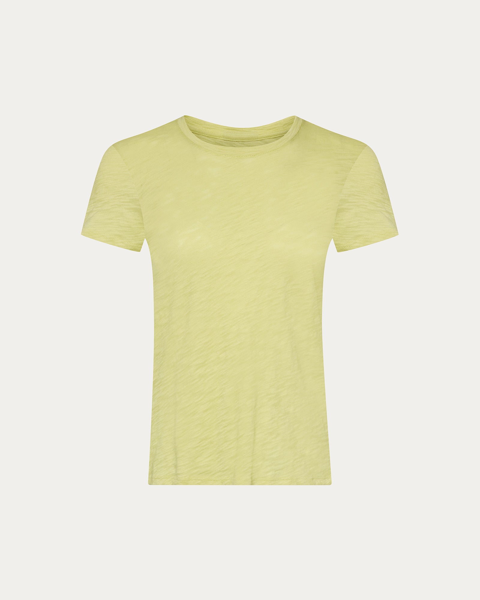 Slub Jersey Schoolboy Crew Neck Tee - Mellow Yellow