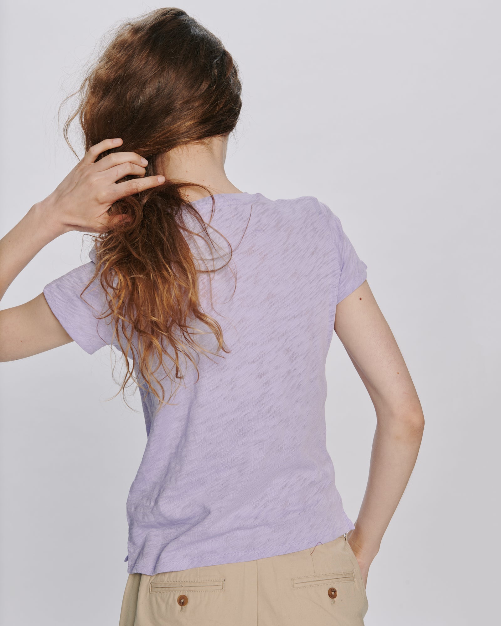 Slub Jersey Schoolboy Crew Neck Tee - Allium