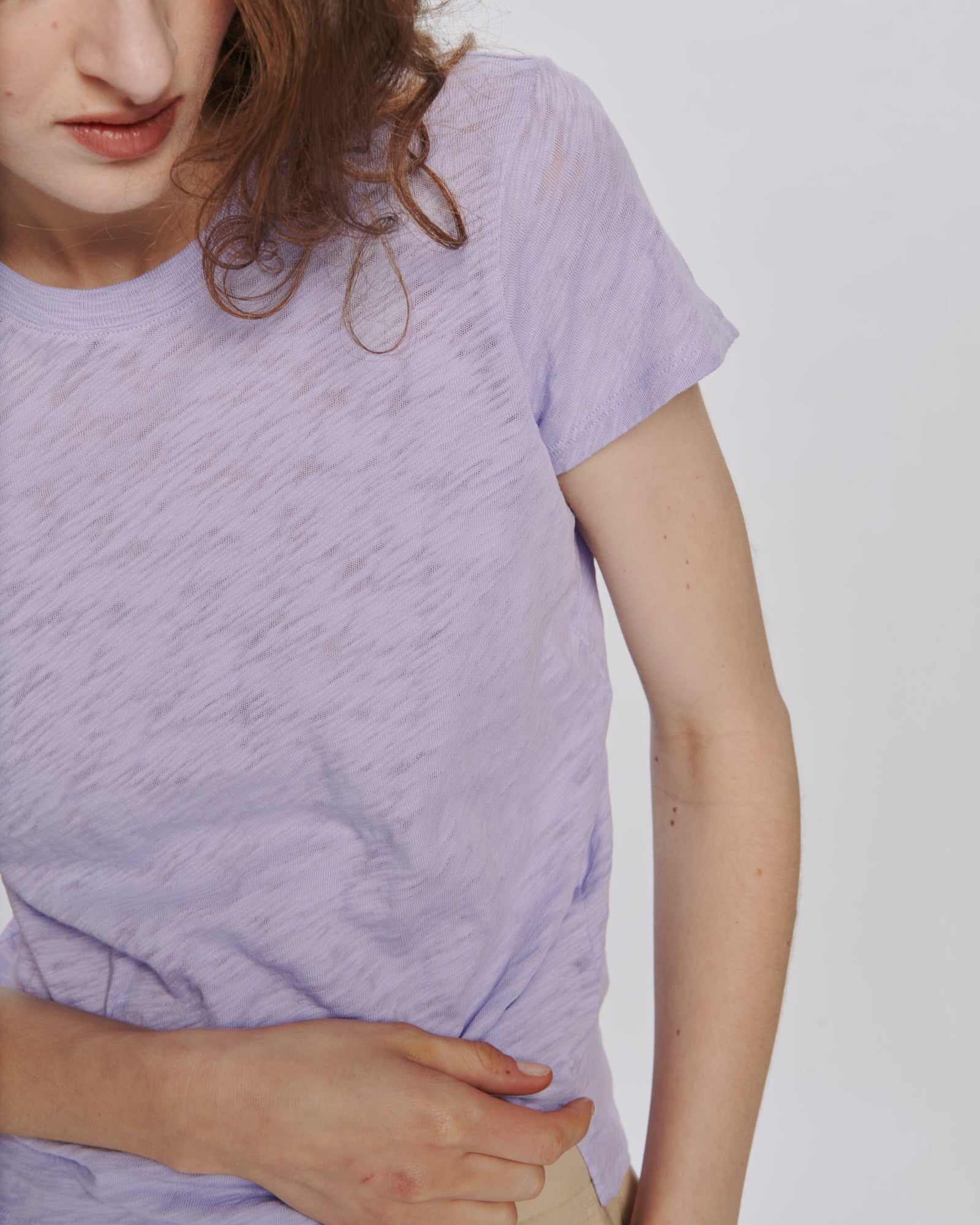Slub Jersey Schoolboy Crew Neck Tee - Allium
