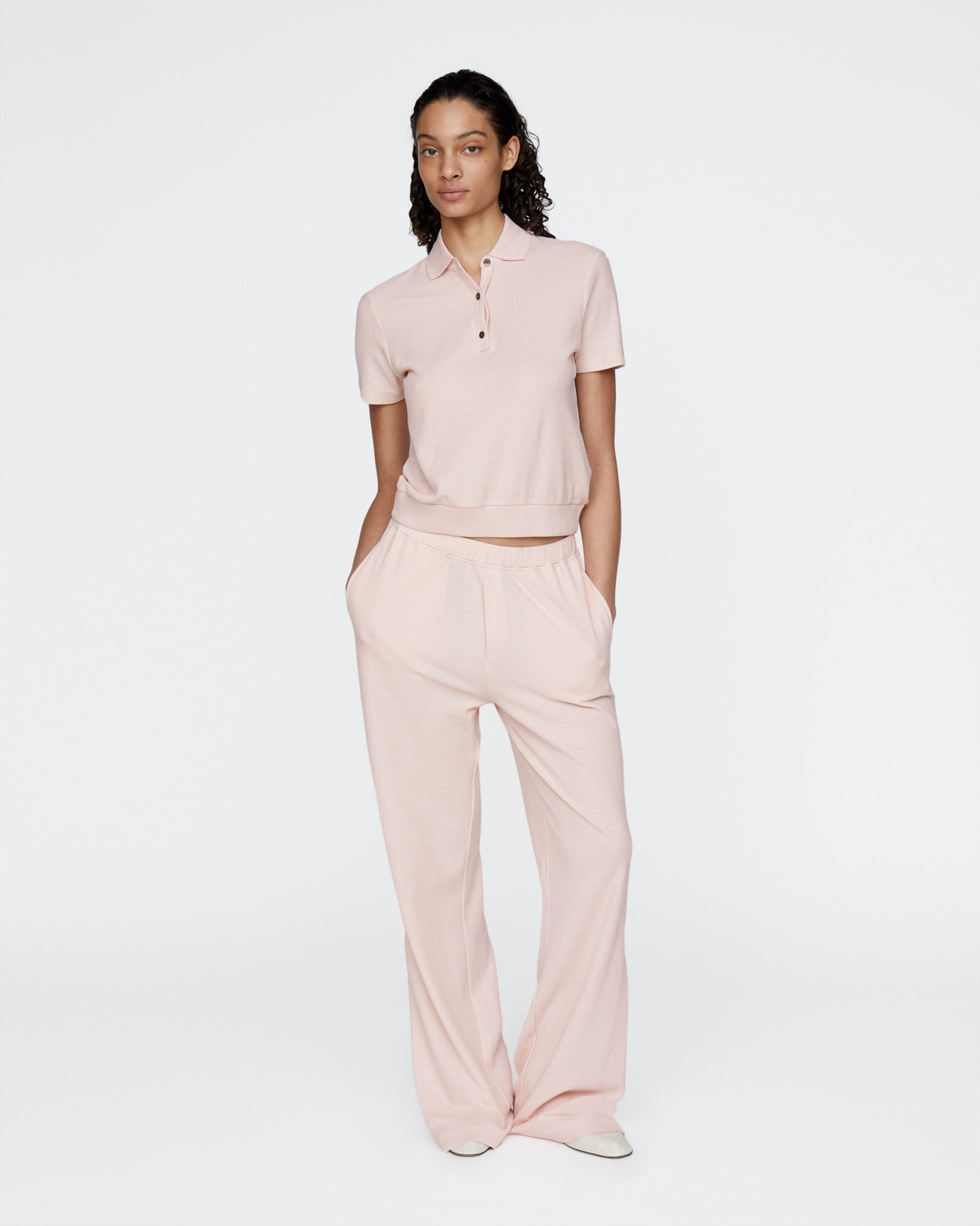 Pima Cotton Pique Short Sleeve Polo - Faded Rose