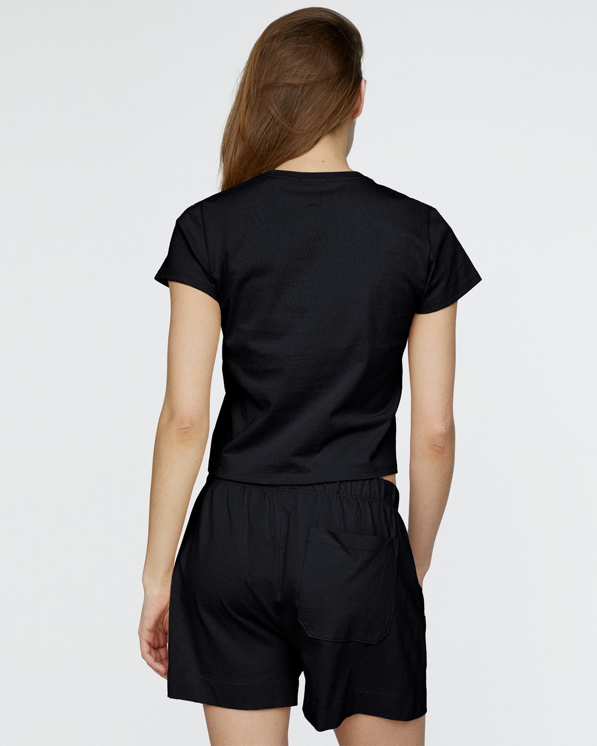 Heavyweight Jersey Cropped Tee - Black