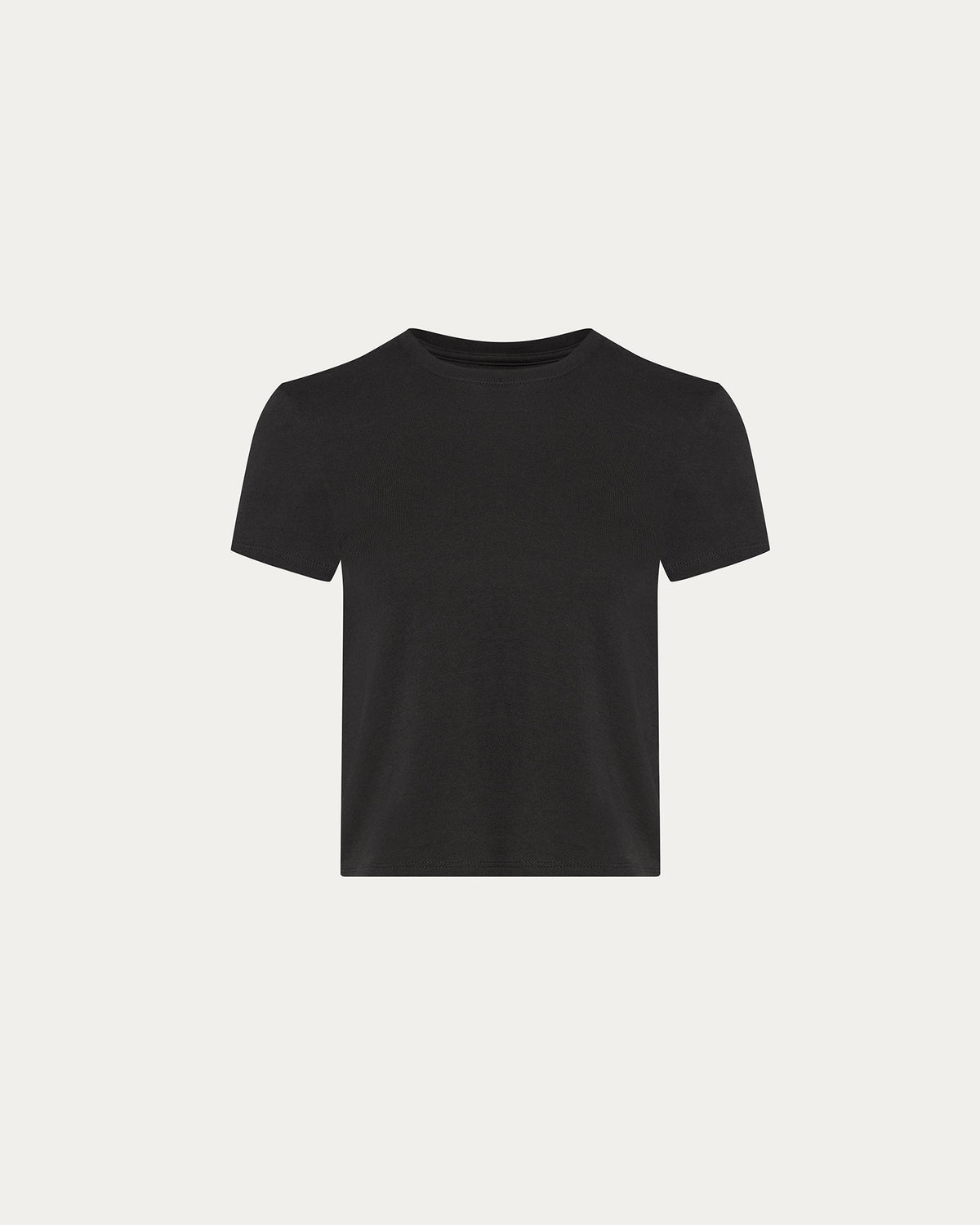 Heavyweight Jersey Cropped Tee - Black