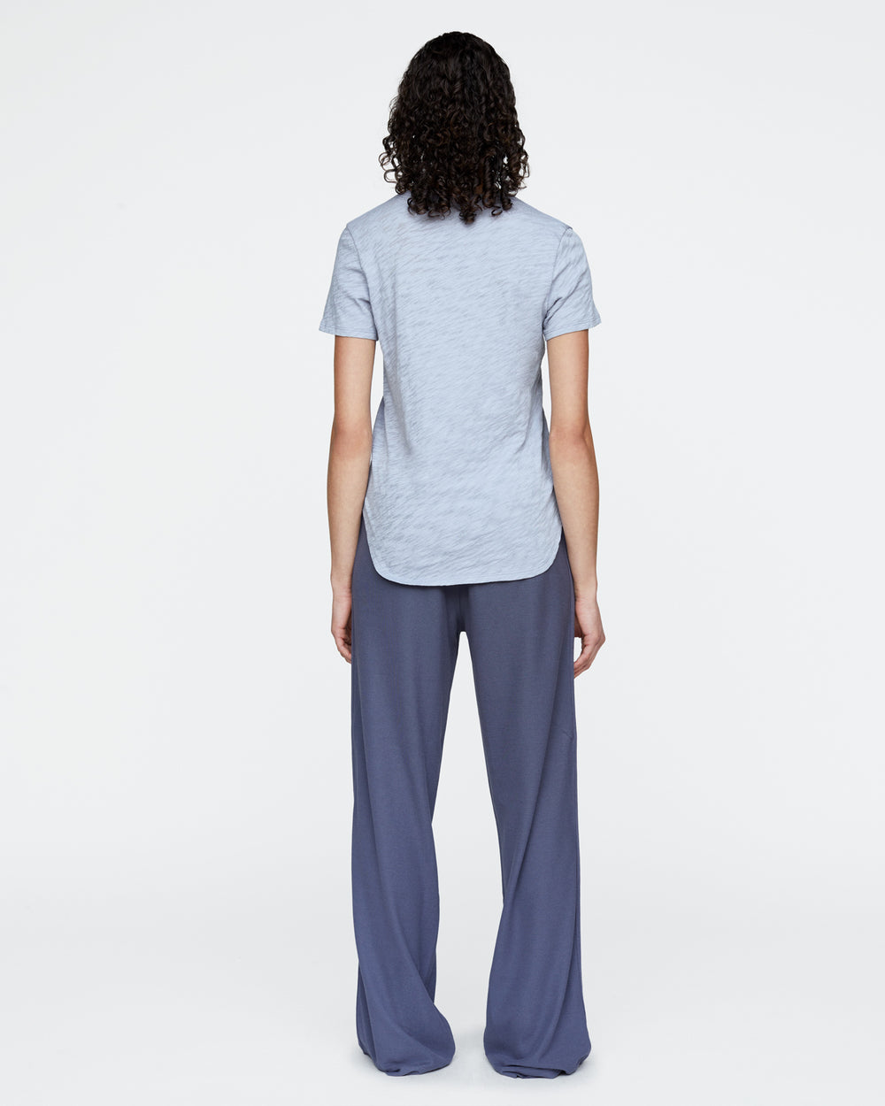 Slub Jersey Classic V-Neck Tee - Cool Water