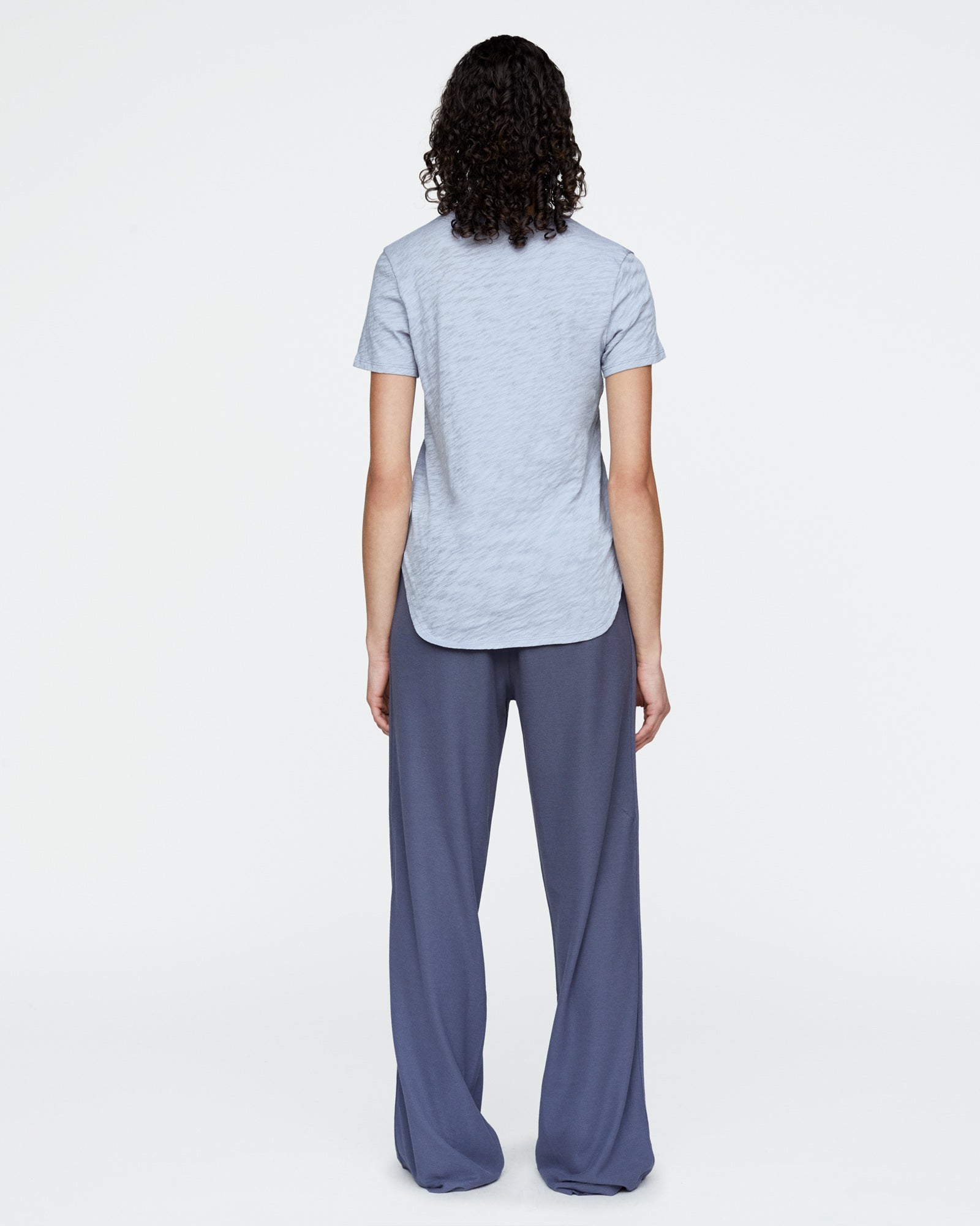 Slub Jersey Classic V-Neck Tee - Cool Water
