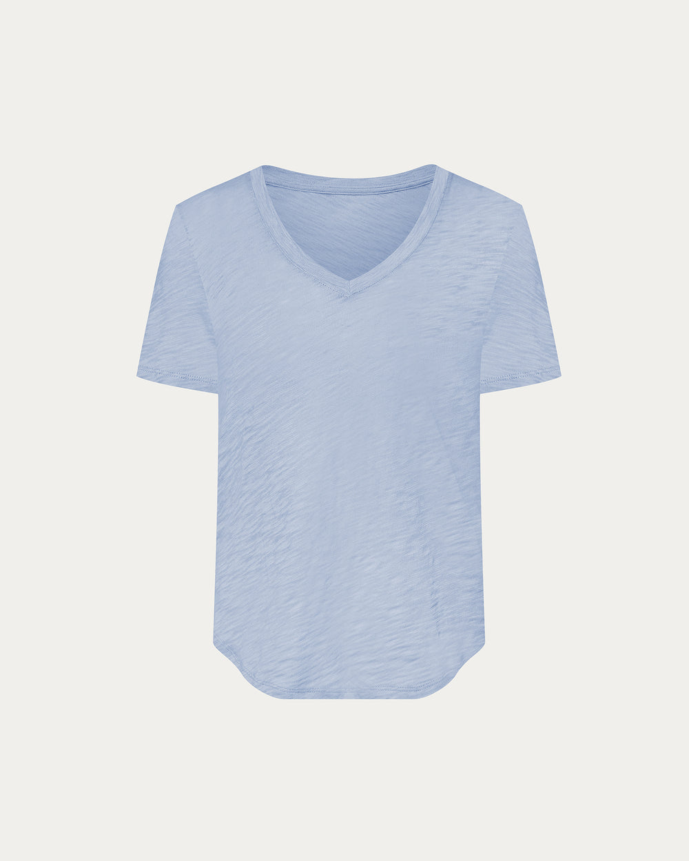 Slub Jersey Classic V-Neck Tee - Cool Water