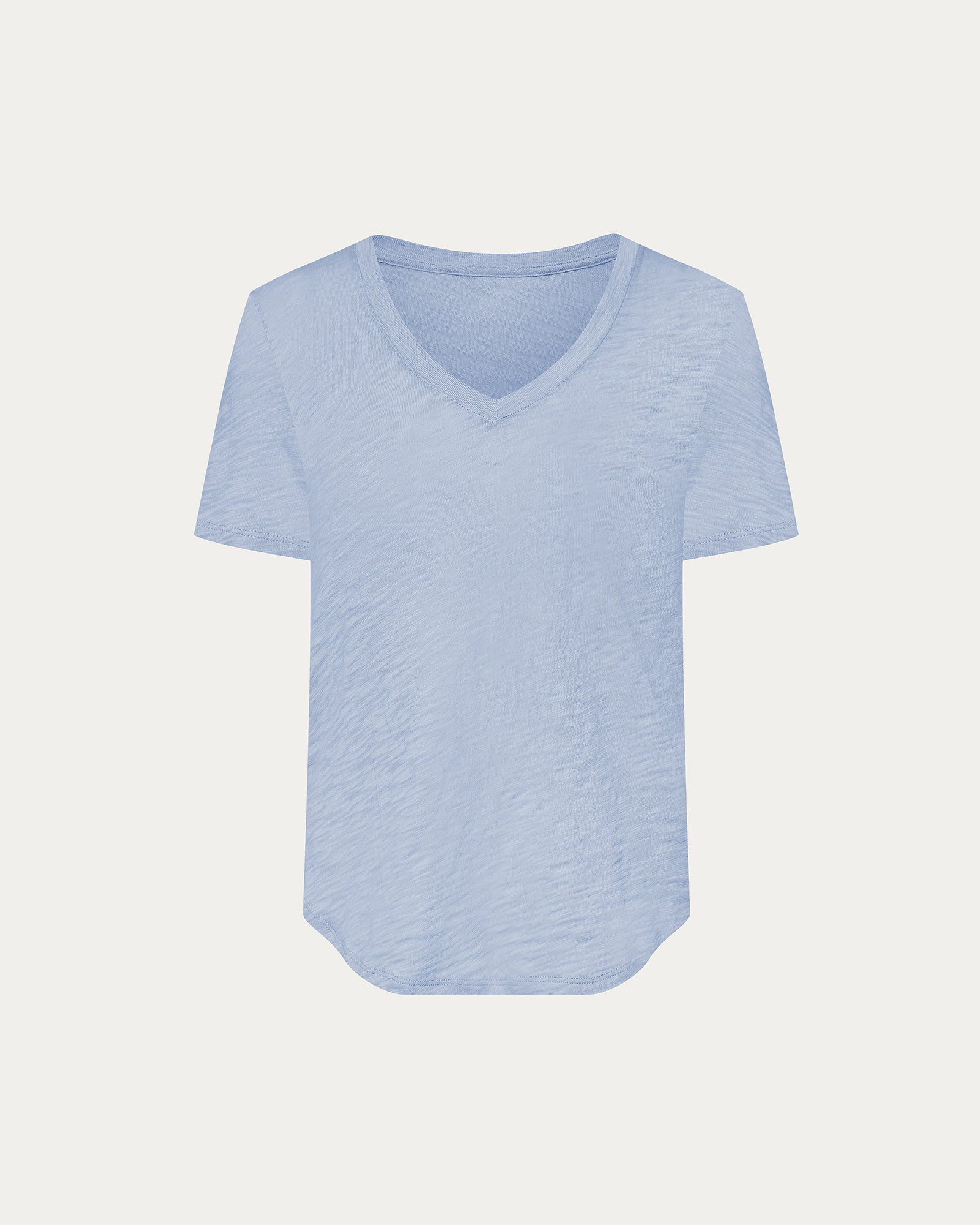 Slub Jersey Classic V-Neck Tee - Cool Water