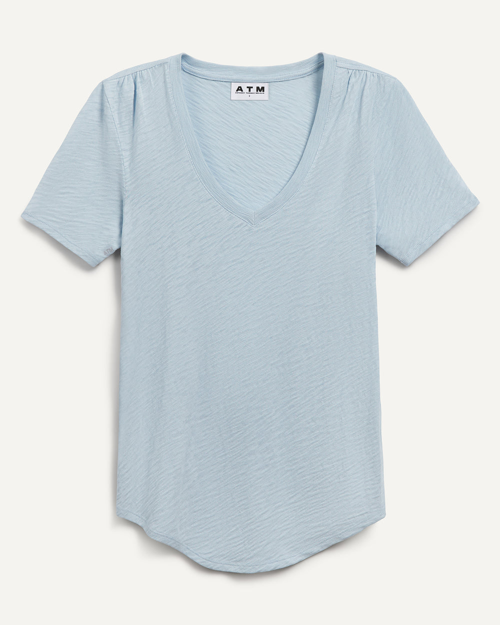 Slub Jersey Classic V-Neck Tee - Pale Blue